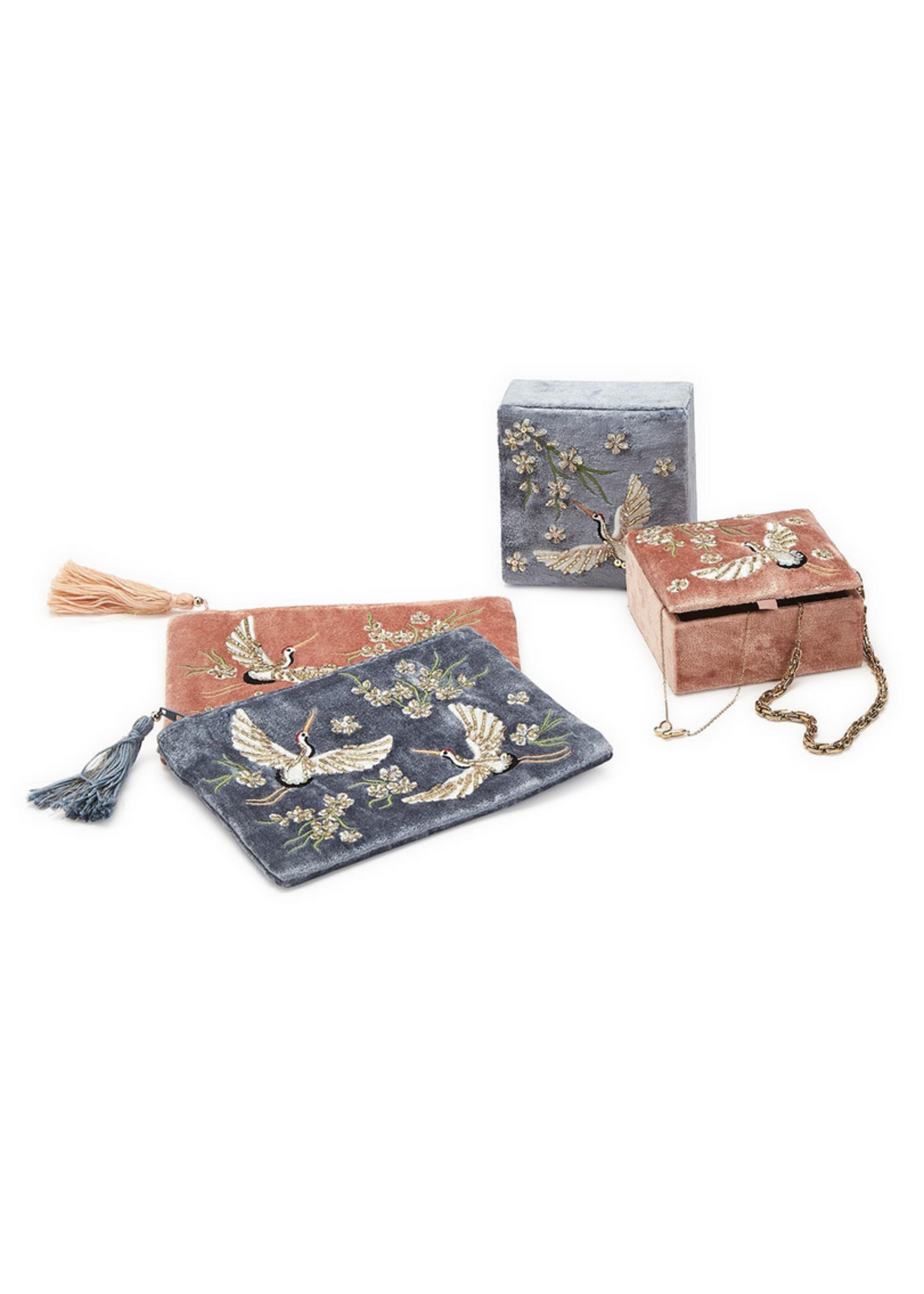 Two's Company Heron Embellished Pouch