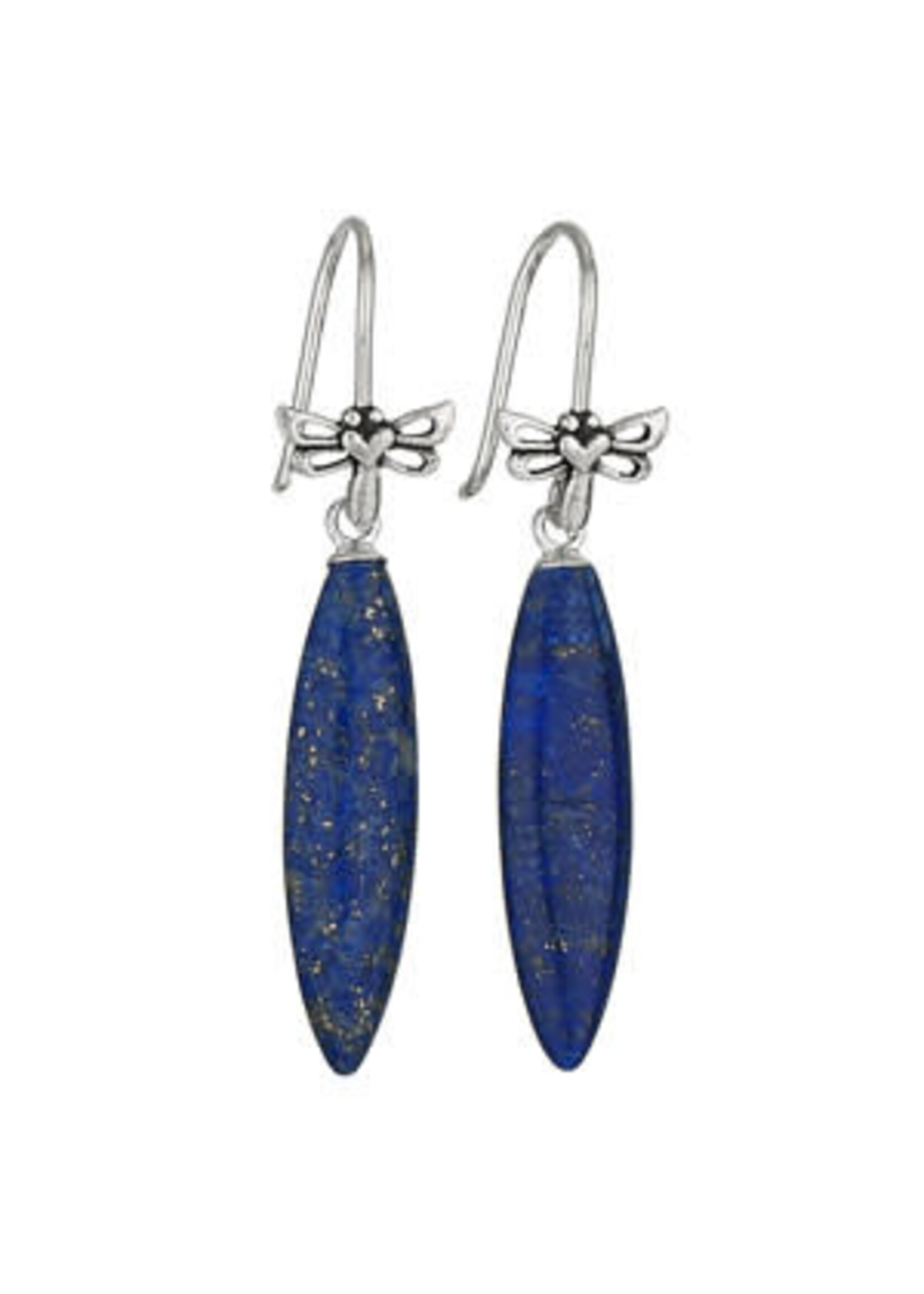 Earring Lapis Drop-Dragonfly Top