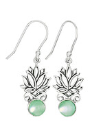Earrings SS Blossom Top Chalcedony