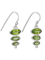 Earring 3 Faceted Peridot Stack