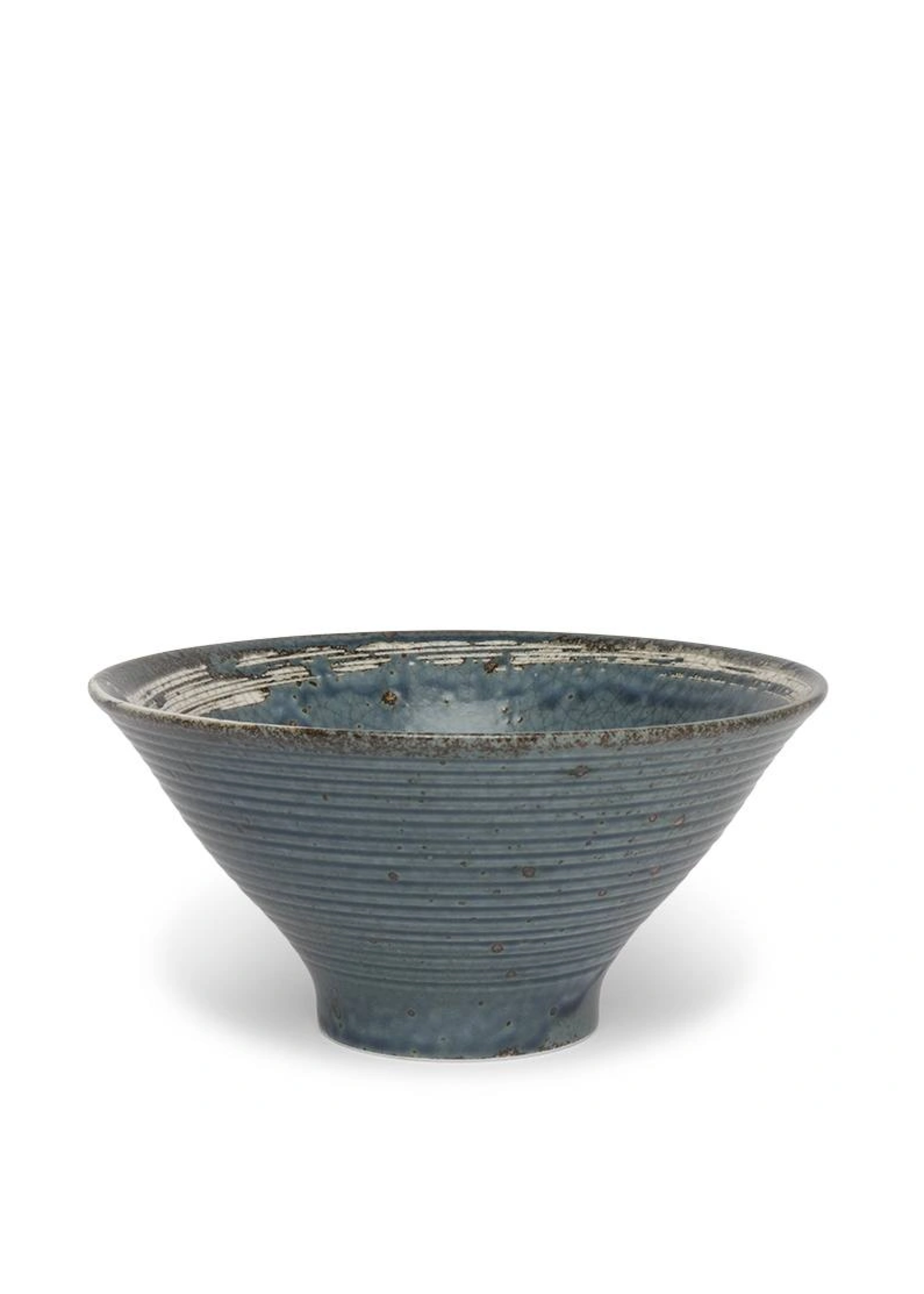 Miya Dark Blue & White Enso Bowl 7.75"x4"