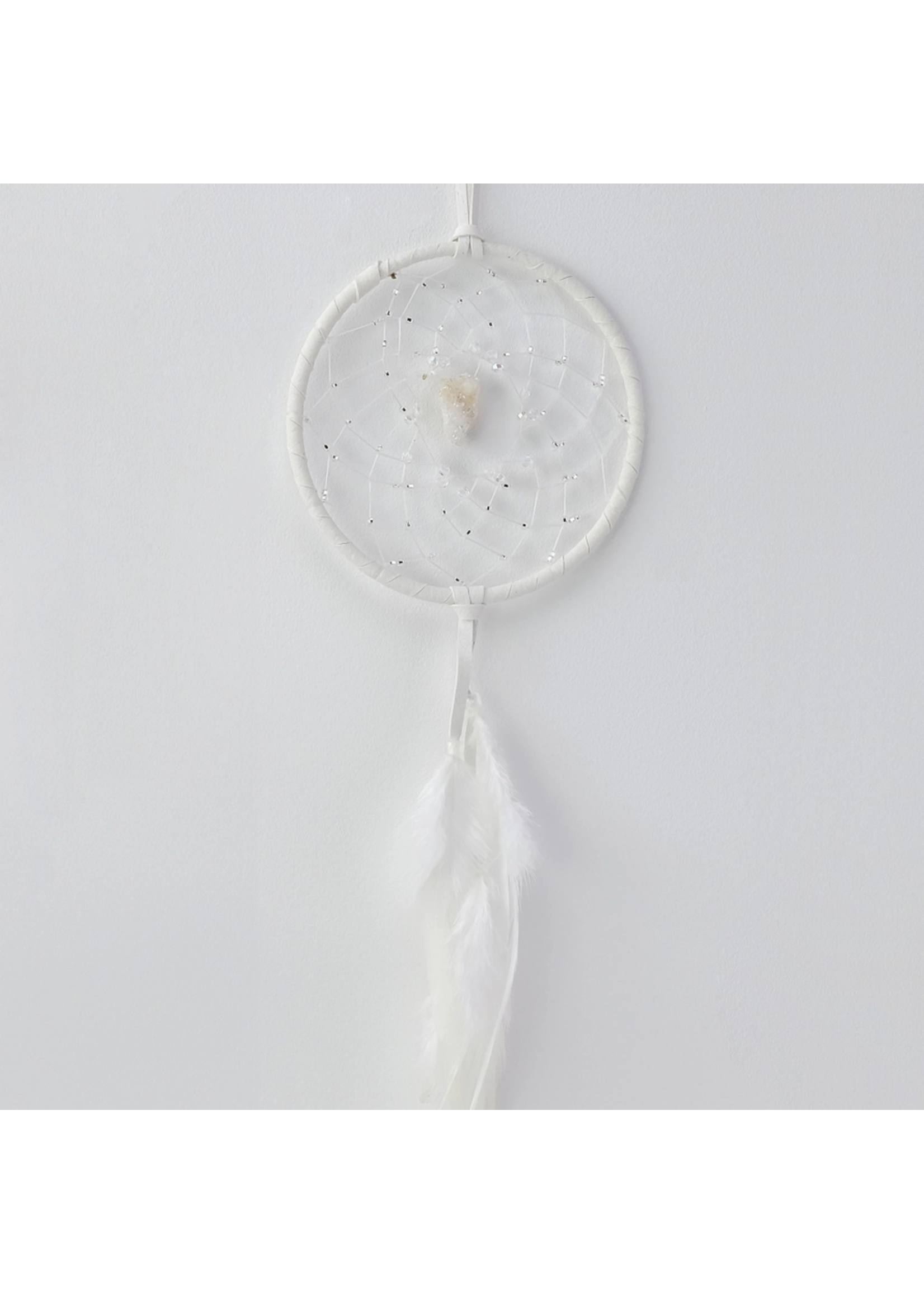 Monague 4" White Druzy Crystal Dream Catcher