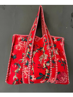 Bhawana Handmade Cotton Quilted Red Hippie Market Bag