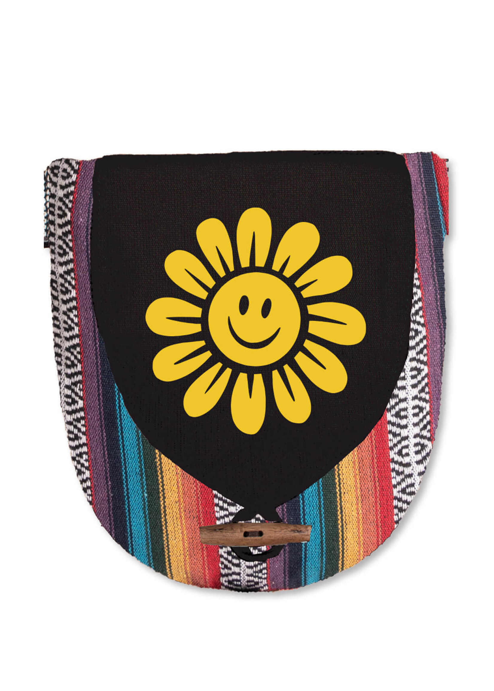 Soul Flower Happy Daisy Black Hip Bag