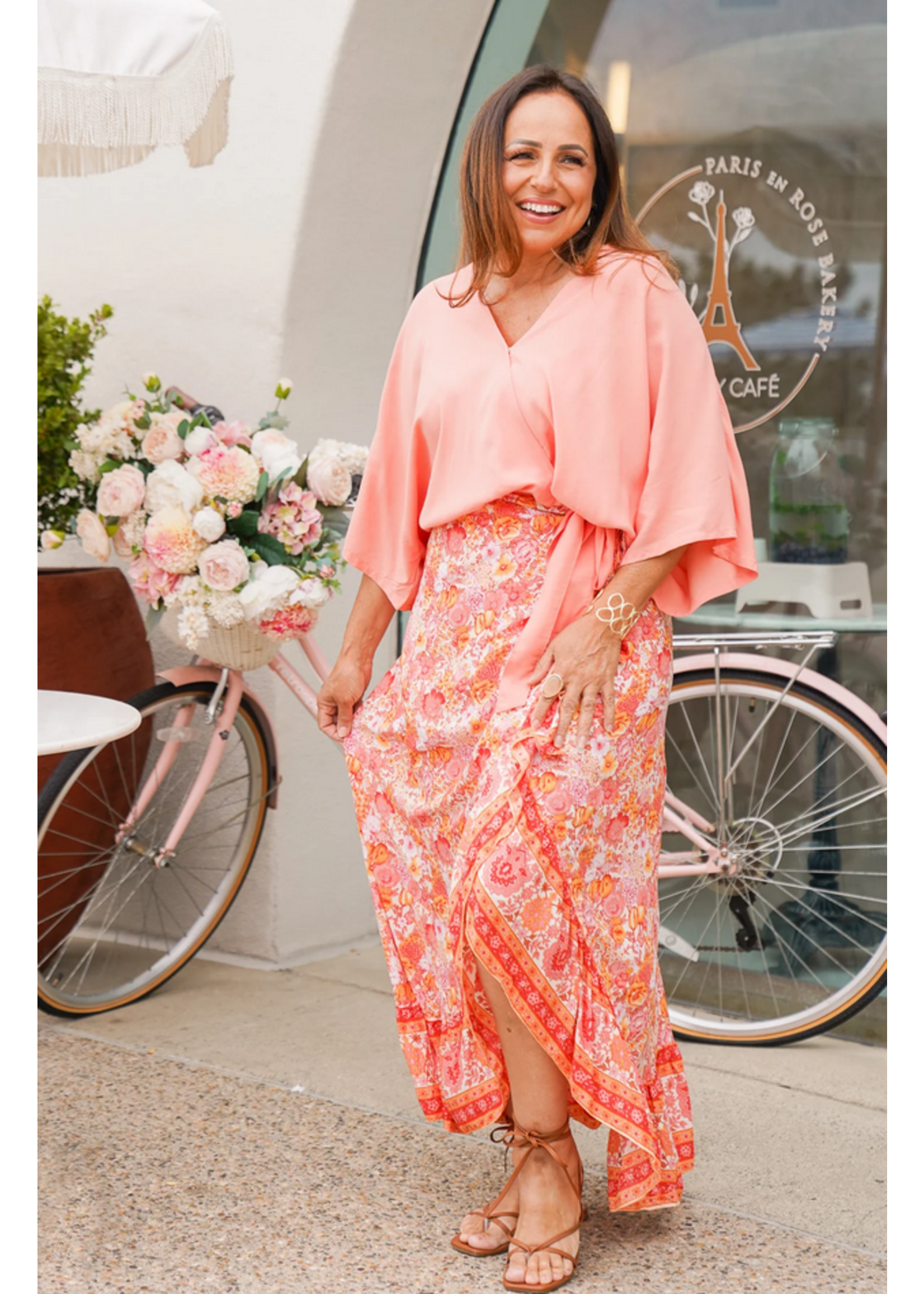 Bali Queen Wildflower Wrap Skirt Sunrise