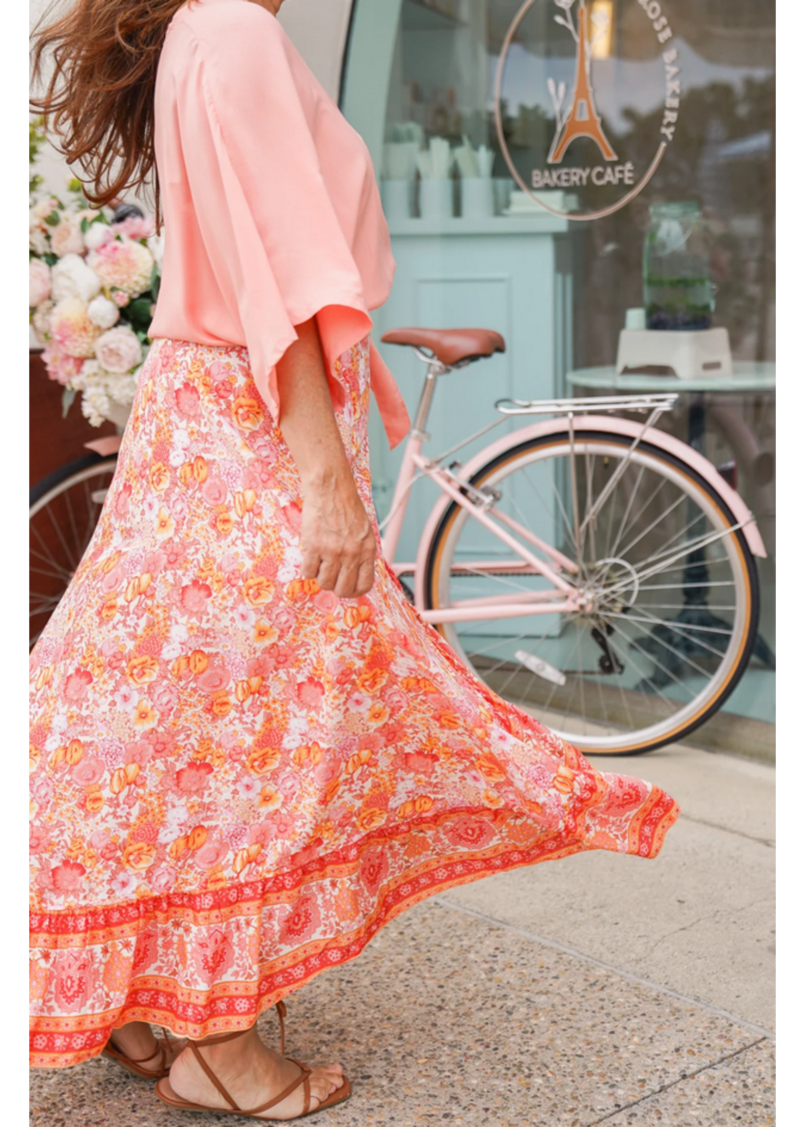 Bali Queen Wildflower Wrap Skirt Sunrise