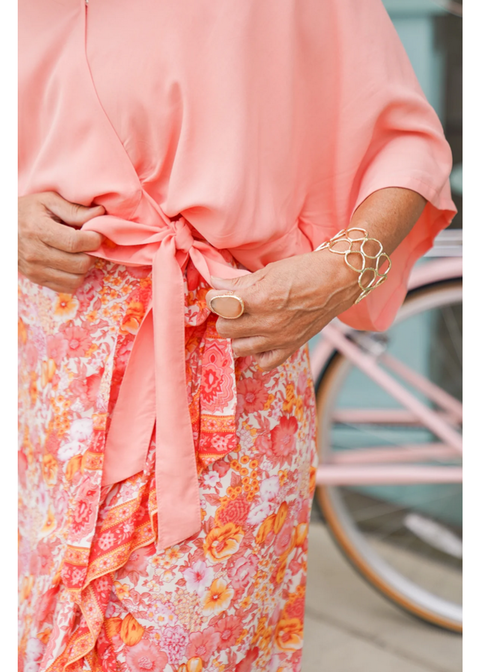 Bali Queen Wildflower Wrap Skirt Sunrise