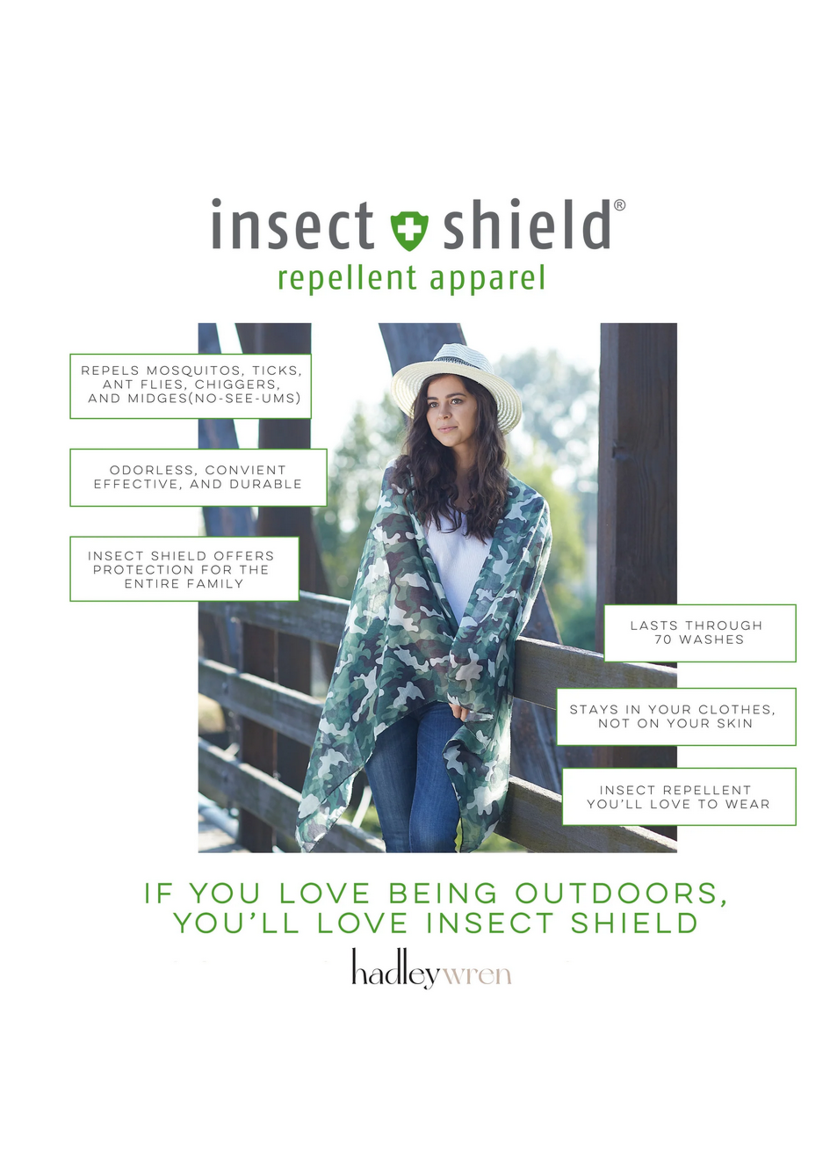 Tickled Pink Insect Shield Scarf Light Blue