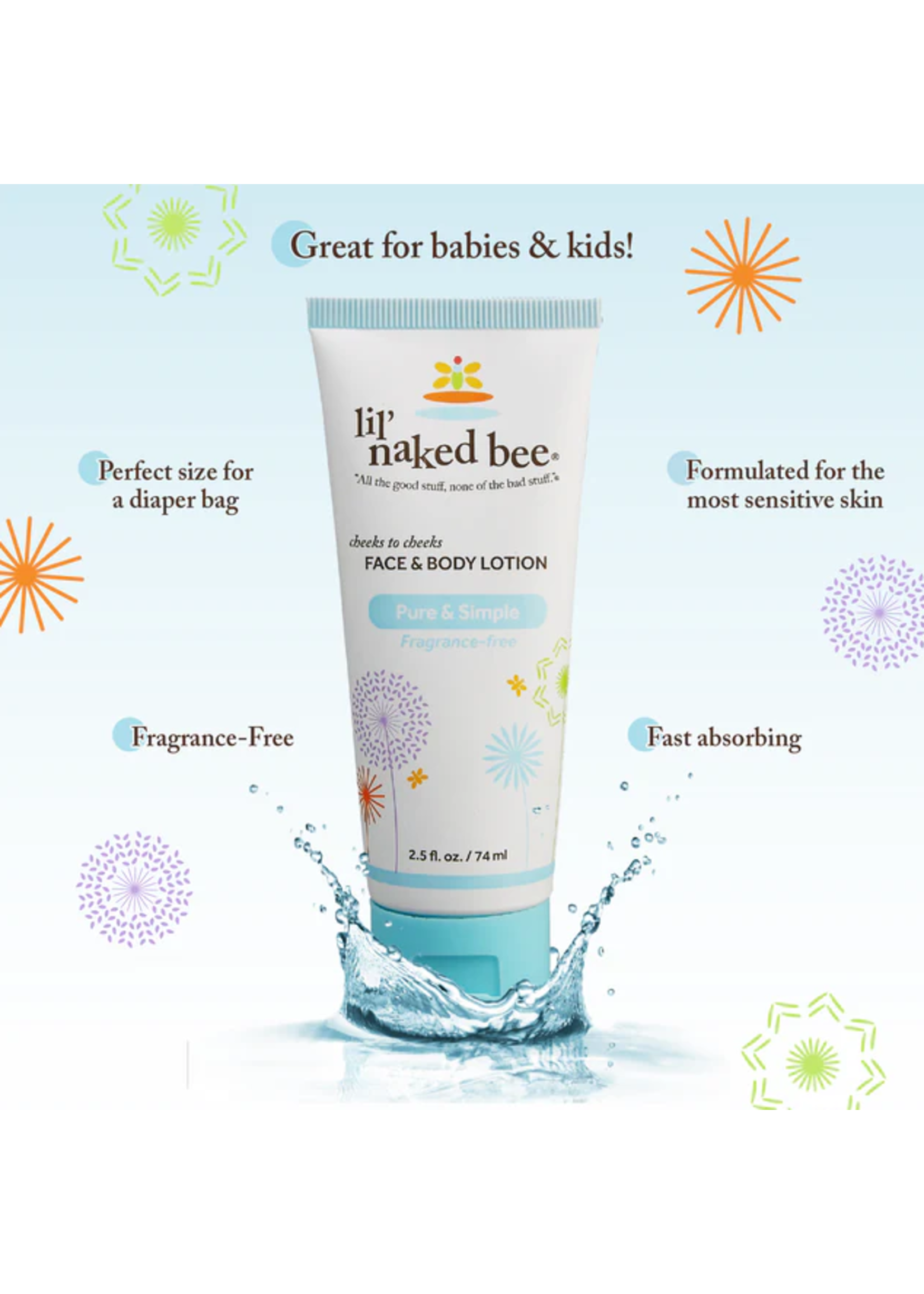 Naked Bee Lil' Cheeks to Cheeks Face & Body Lotion Pure & Simple