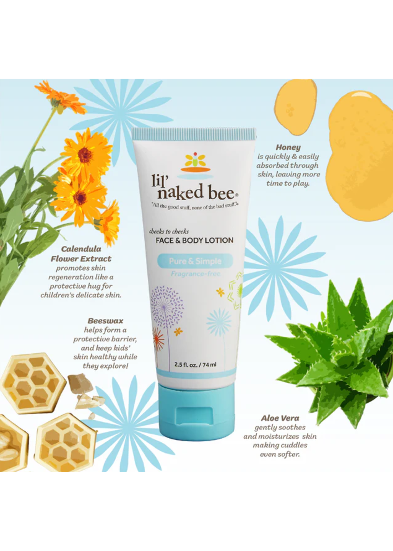 Naked Bee Lil' Cheeks to Cheeks Face & Body Lotion Pure & Simple