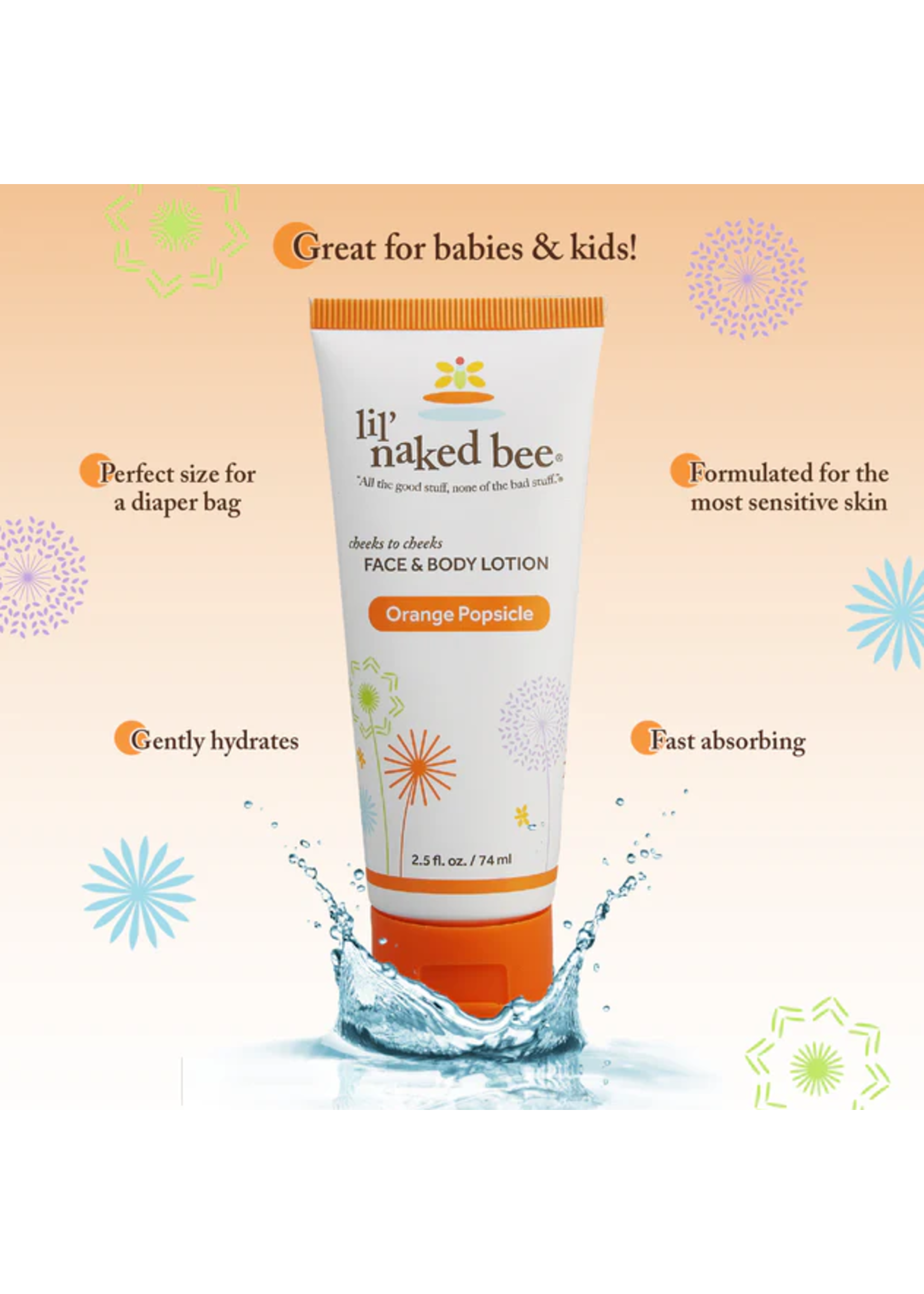 Naked Bee Lil' Cheeks to Cheeks Face & Body Lotion Orange Popsicle