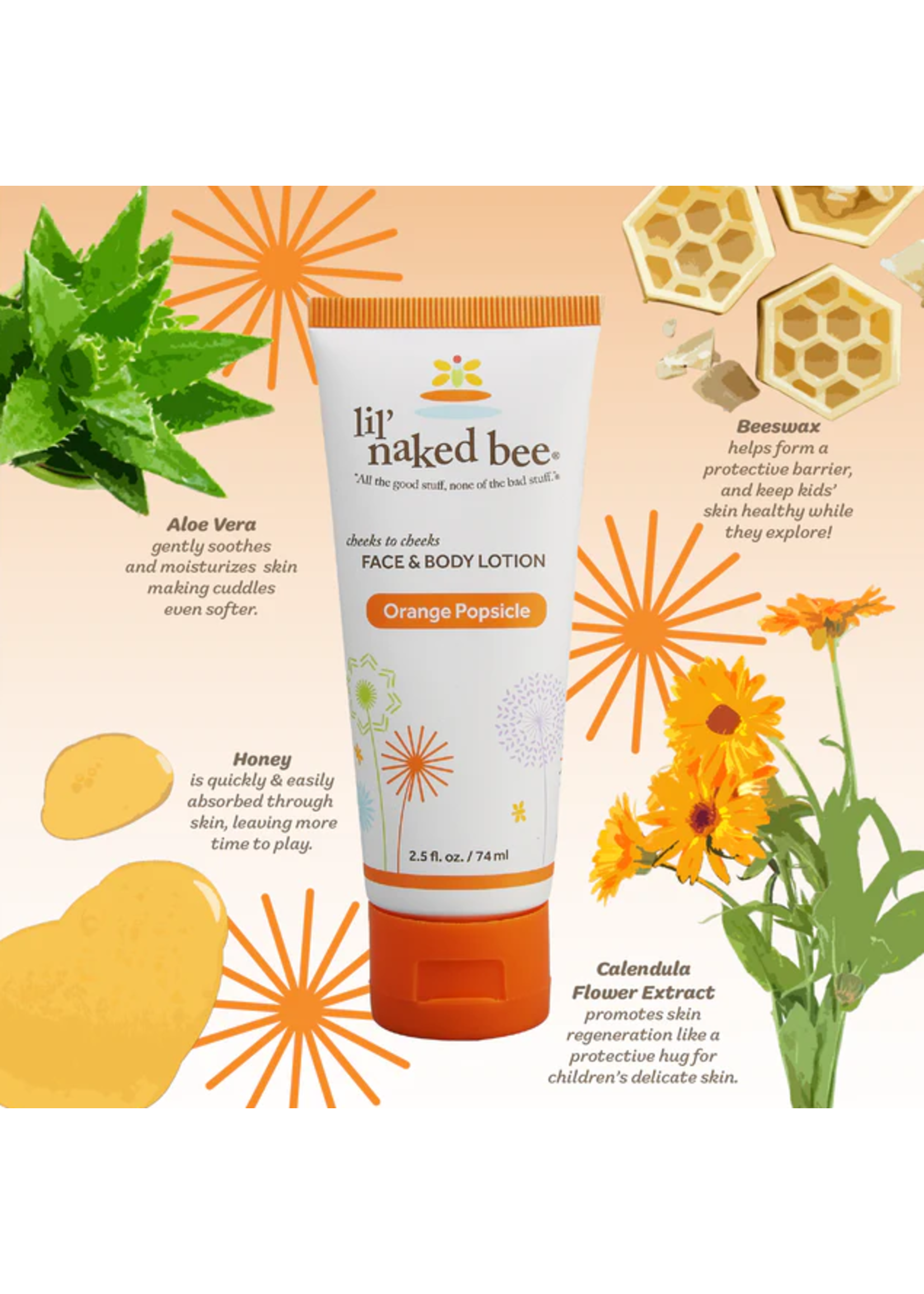 Naked Bee Lil' Cheeks to Cheeks Face & Body Lotion Orange Popsicle