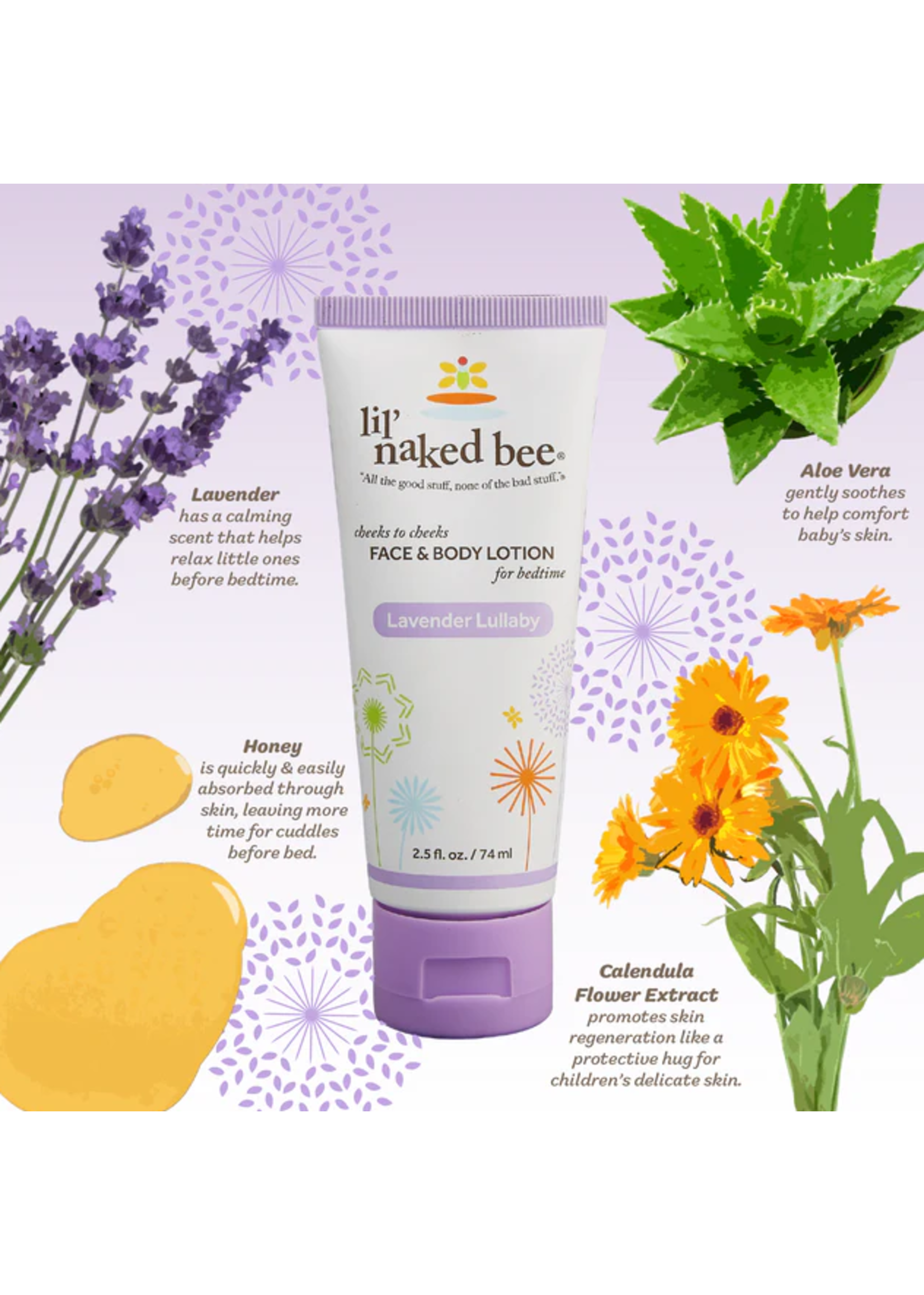Naked Bee Lil' Cheeks to Cheeks Face & Body Lotion Lavender Lullaby