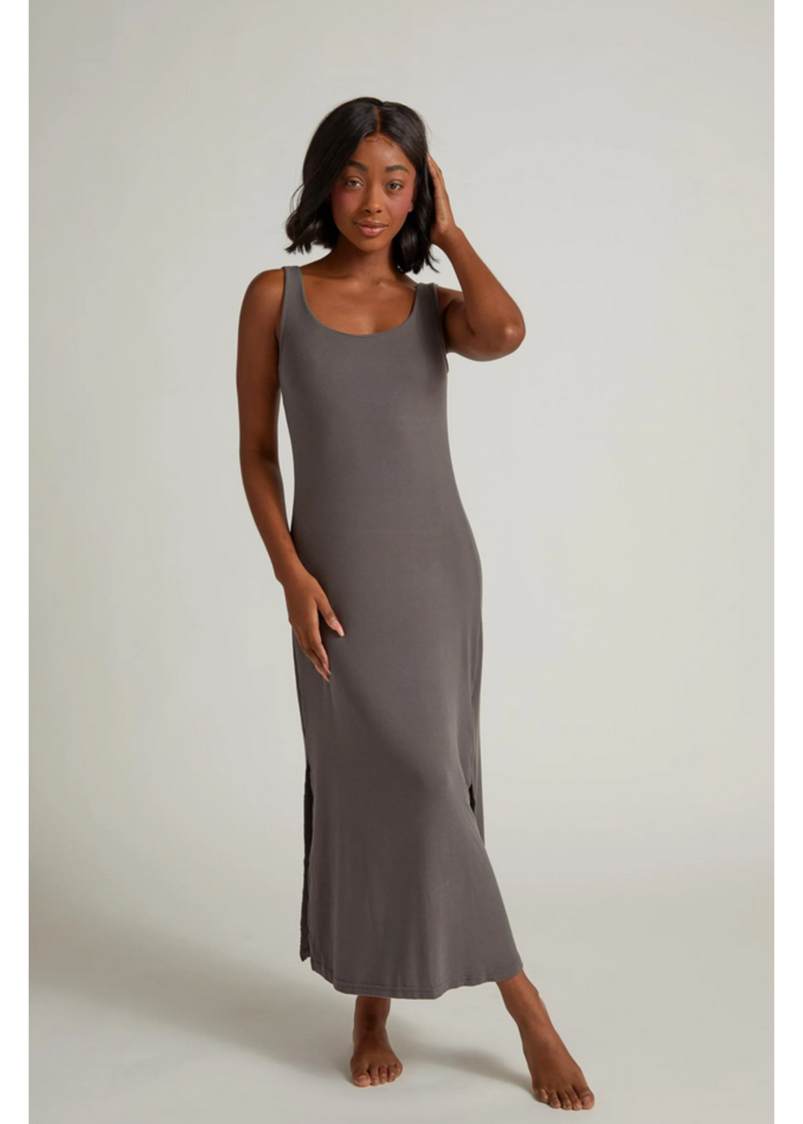 Faceplant Soft Lounge Dress Earl Grey