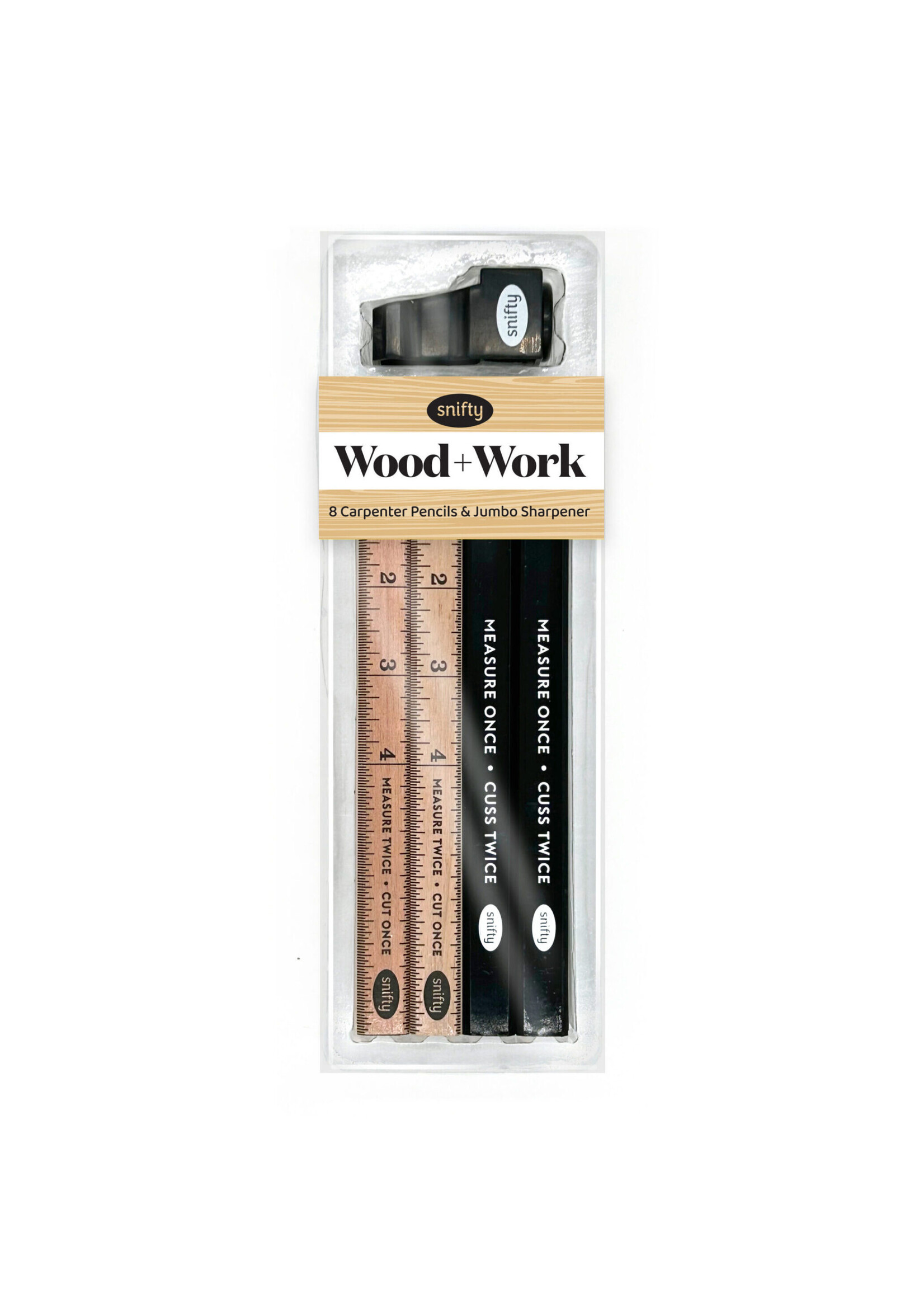Snifty WOOD + WORK 8 CARPENTER Pencils/Sharpener Set
