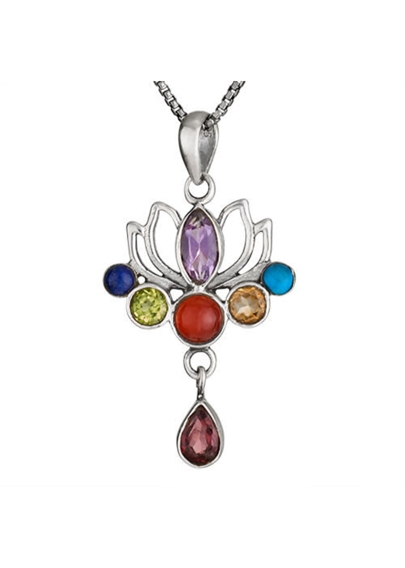 Necklace 7 Stone Chakra Lotus