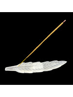 Pangaea Selenite Incense Holder Leaf