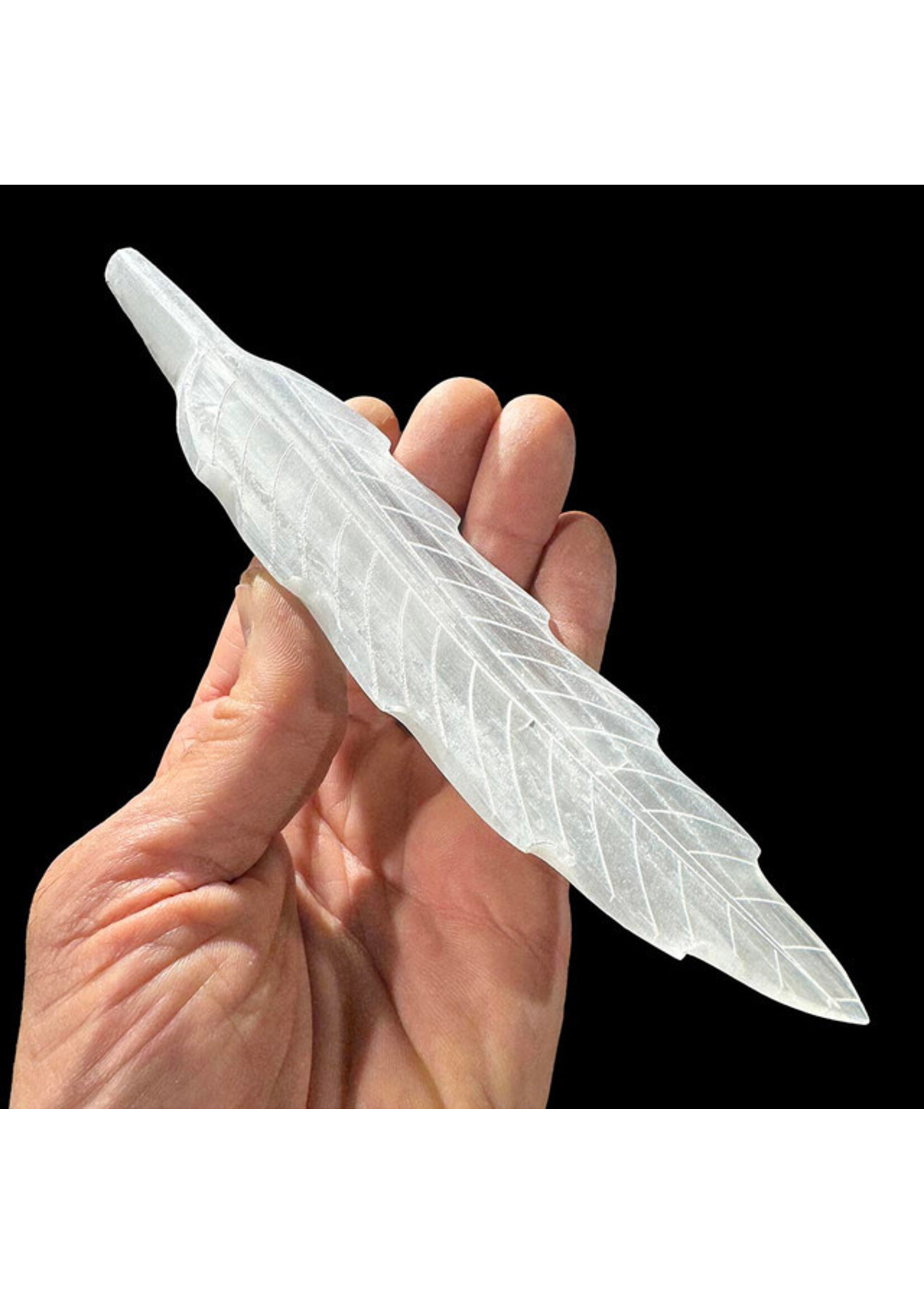 Pangaea Selenite Incense Holder Leaf