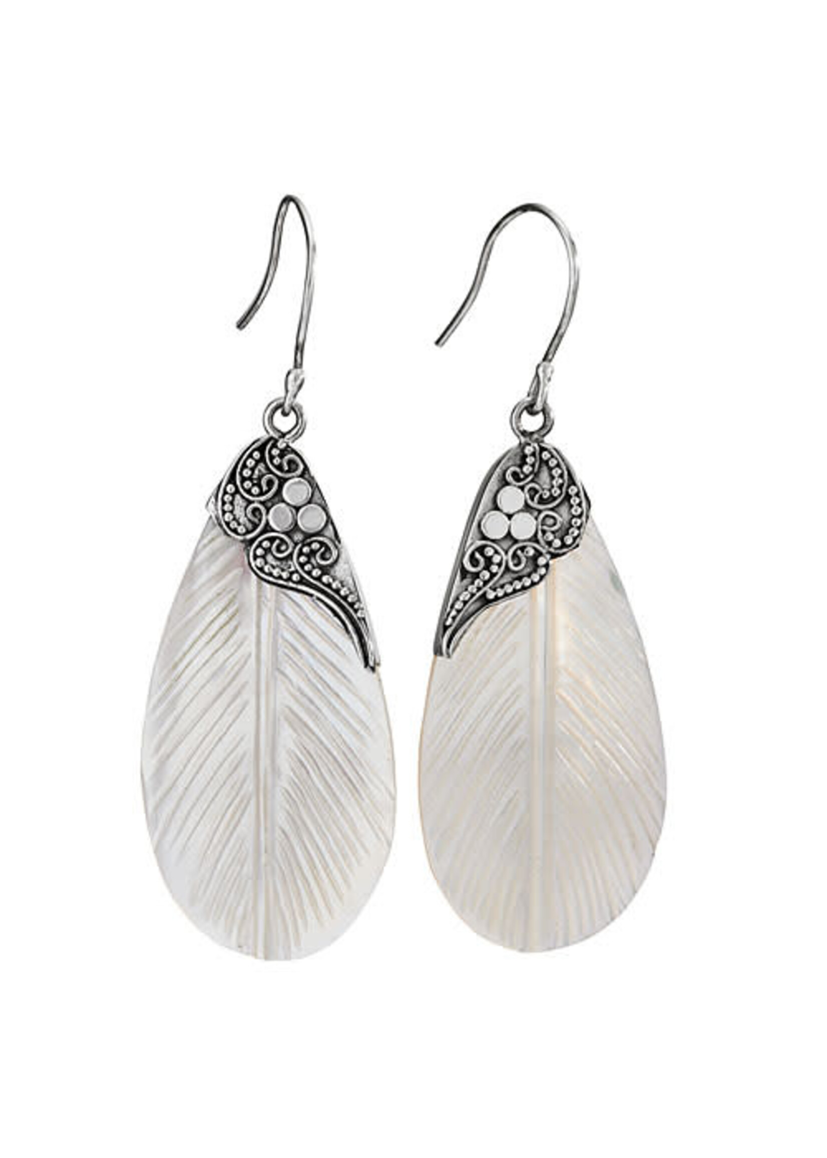 Earrings MOP Leaf