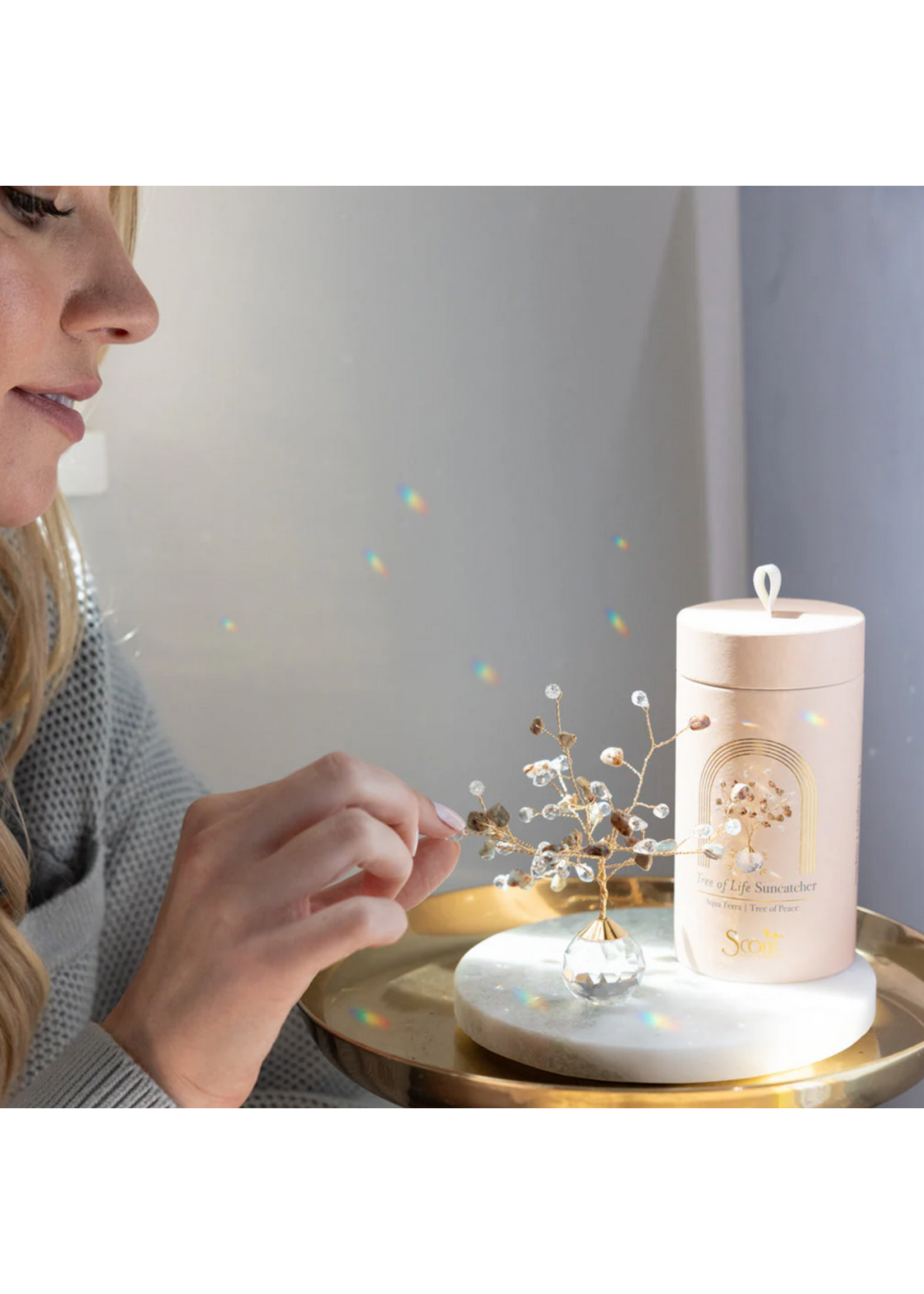 Scout Suncatcher Tree of Life - Tree of Tranquility Turquoise/Tranquility/Gold