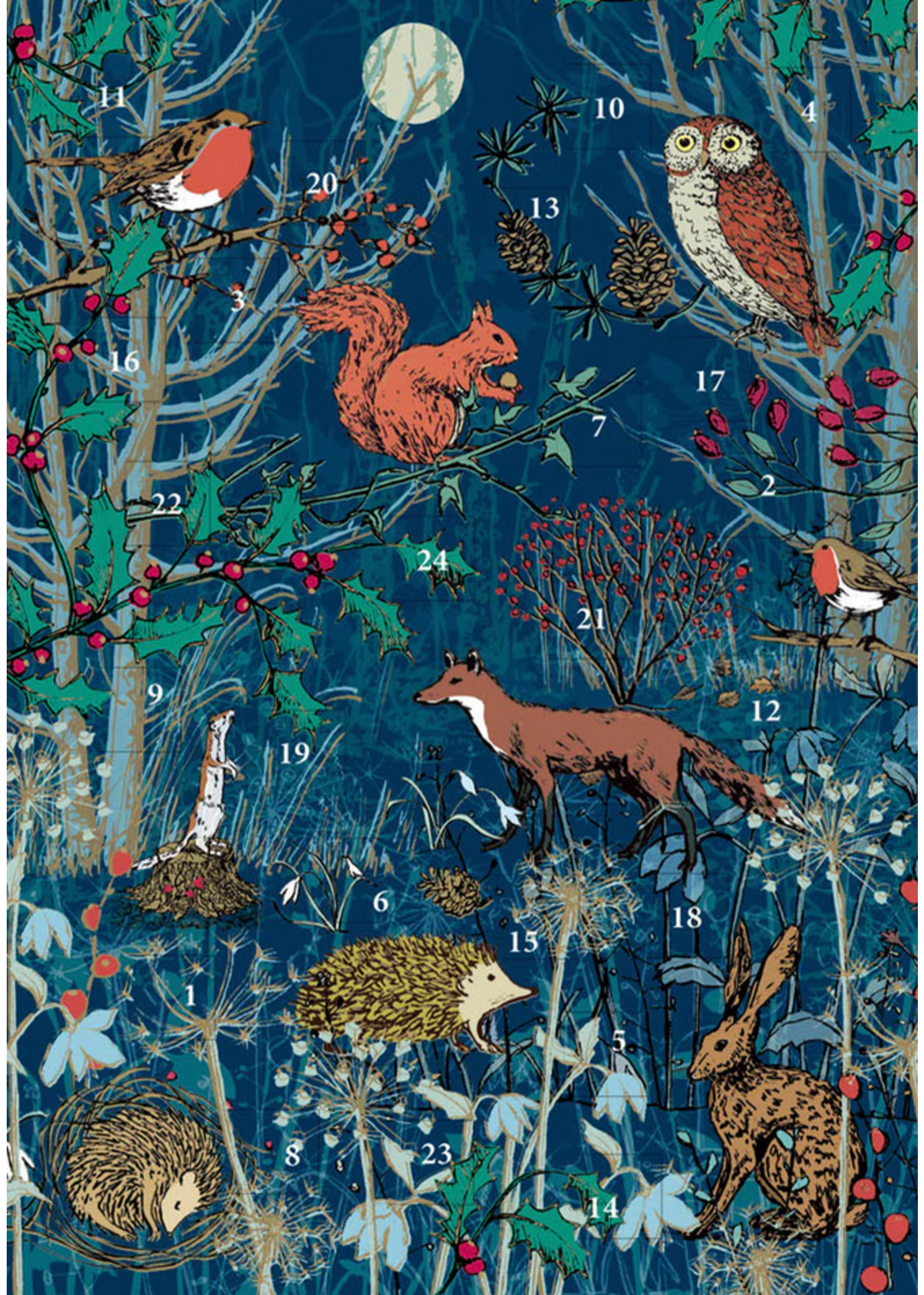 Roger La Borde Winter's Tale Animals Advent calendar card - ACC 102
