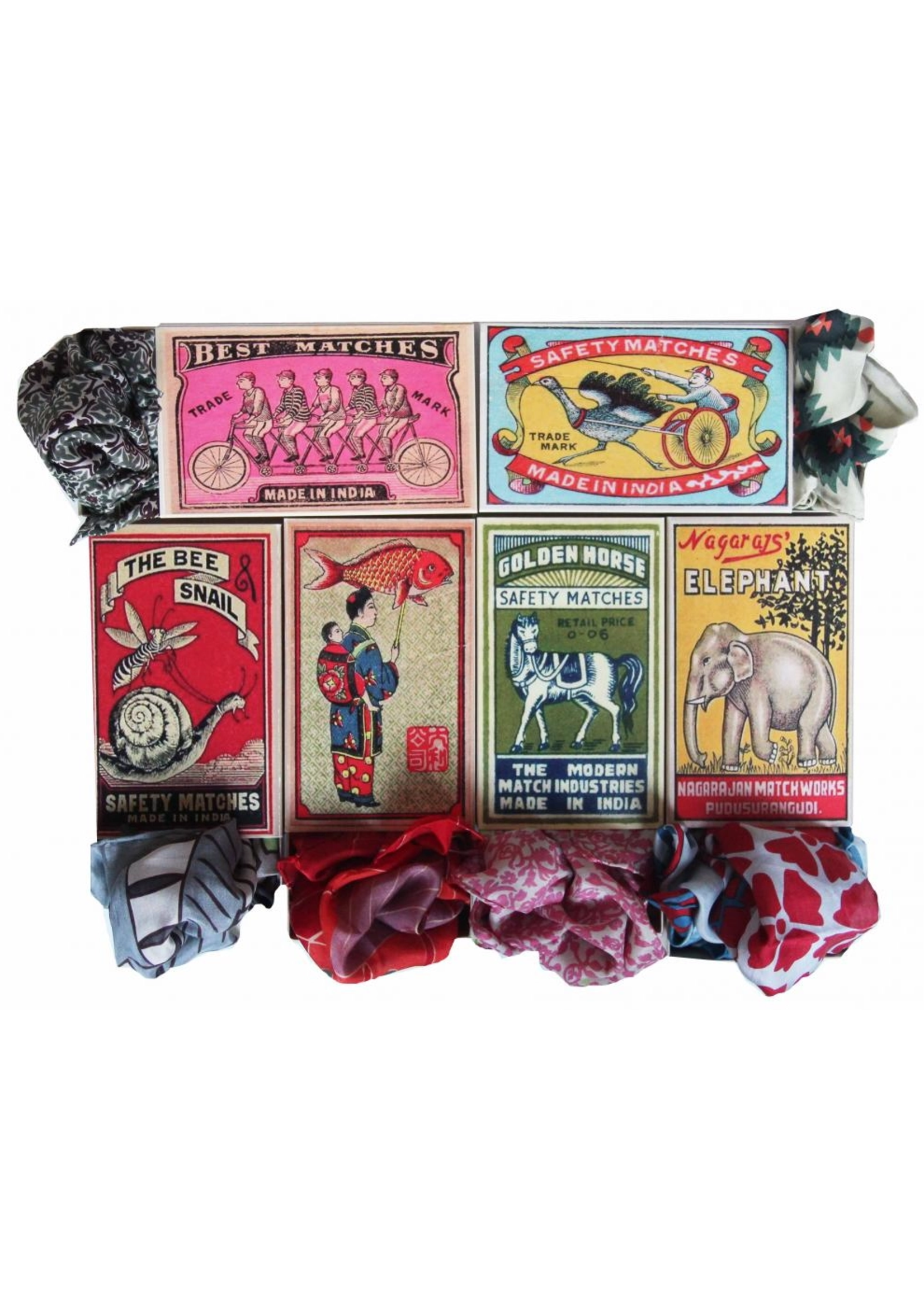 LBV 100% Pure Silk Mini Scarf Marushka Blue Blue