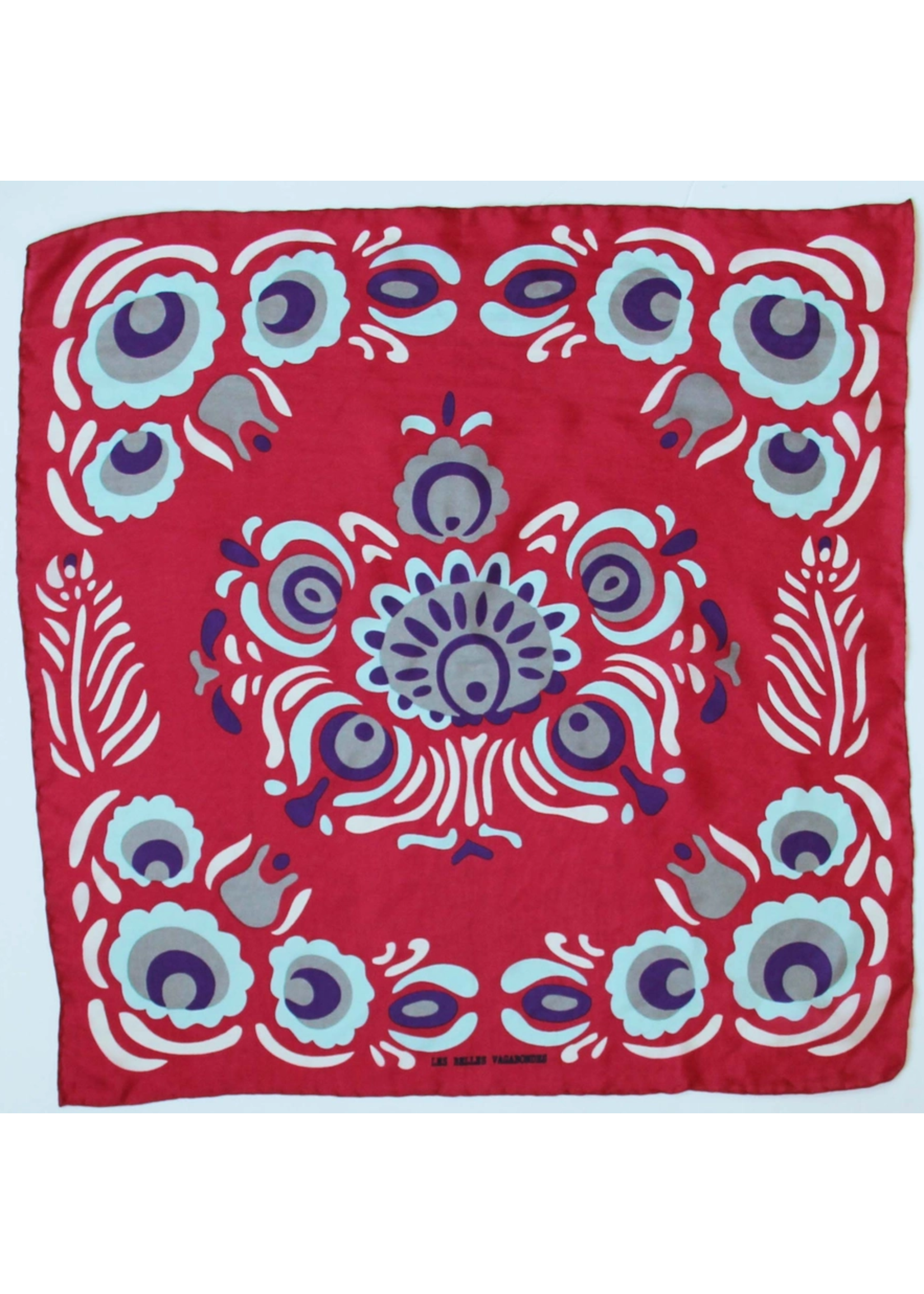 LBV 100% Pure Silk Mini Scarf Zora Red