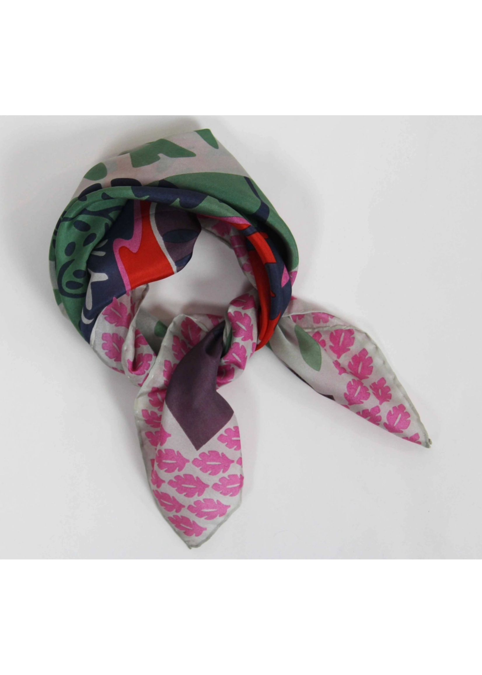 LBV 100% Pure Silk Mini Scarf Tuscany Fuchsia