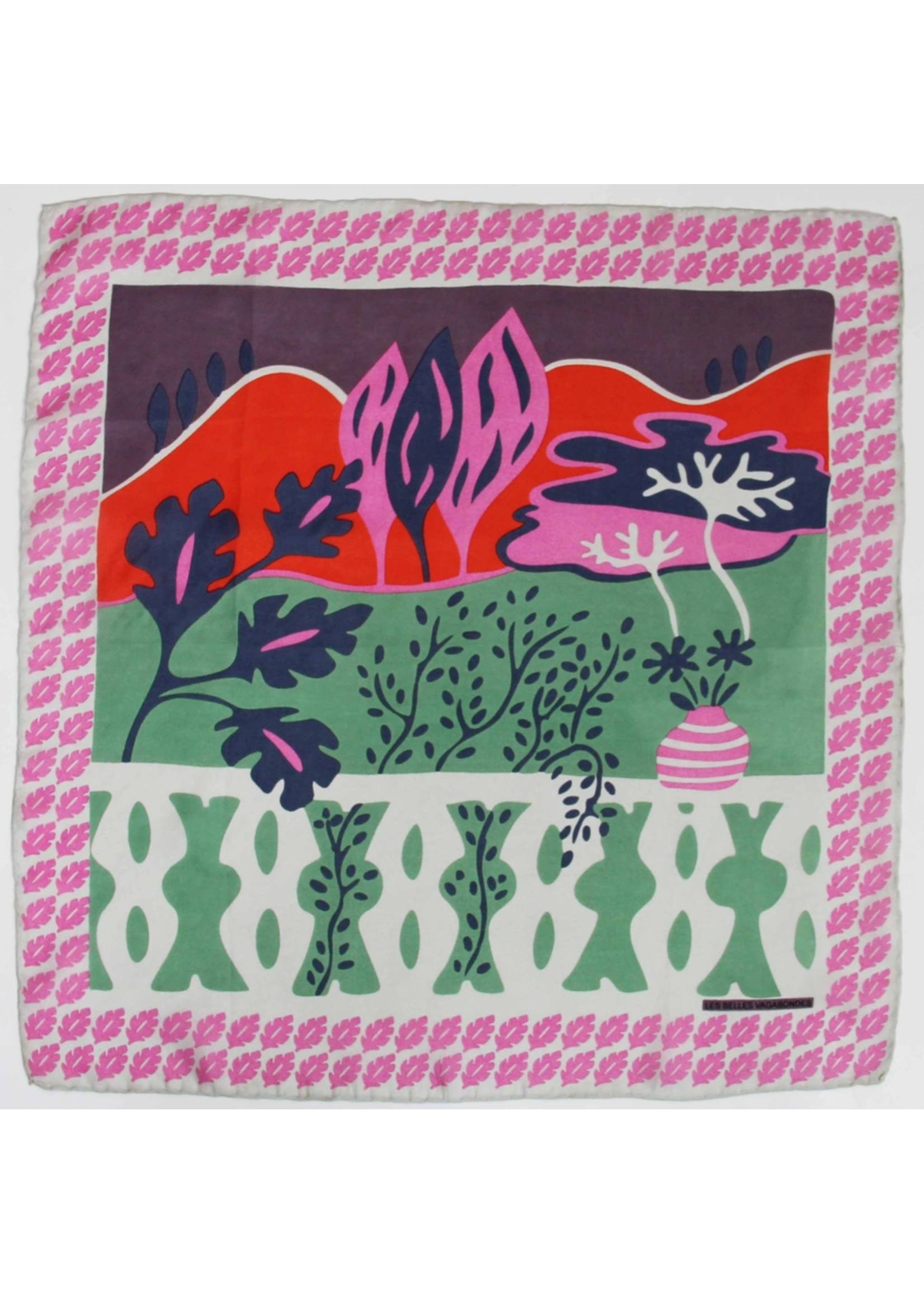 LBV 100% Pure Silk Mini Scarf Tuscany Fuchsia