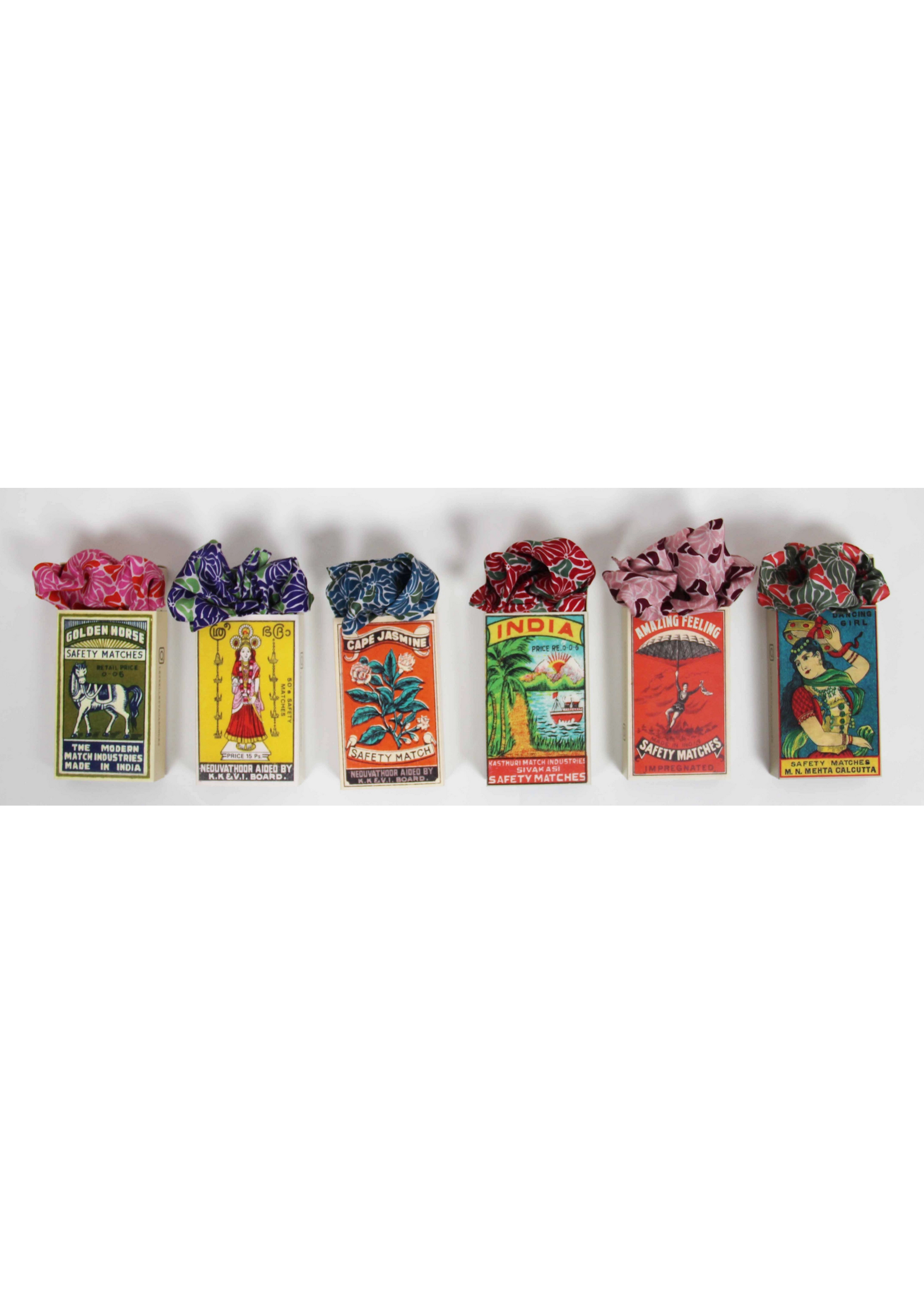 LBV 100% Pure Silk Mini Scarf Plumeria Rouge Red