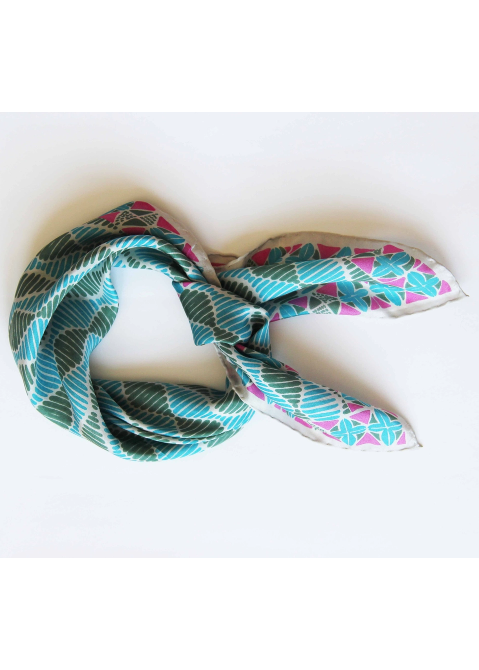 LBV 100% Pure Silk Mini Scarf Mopti (Panafrica) Sage