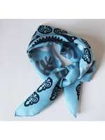 LBV 100% Pure Silk Mini Scarf Asmar Blue
