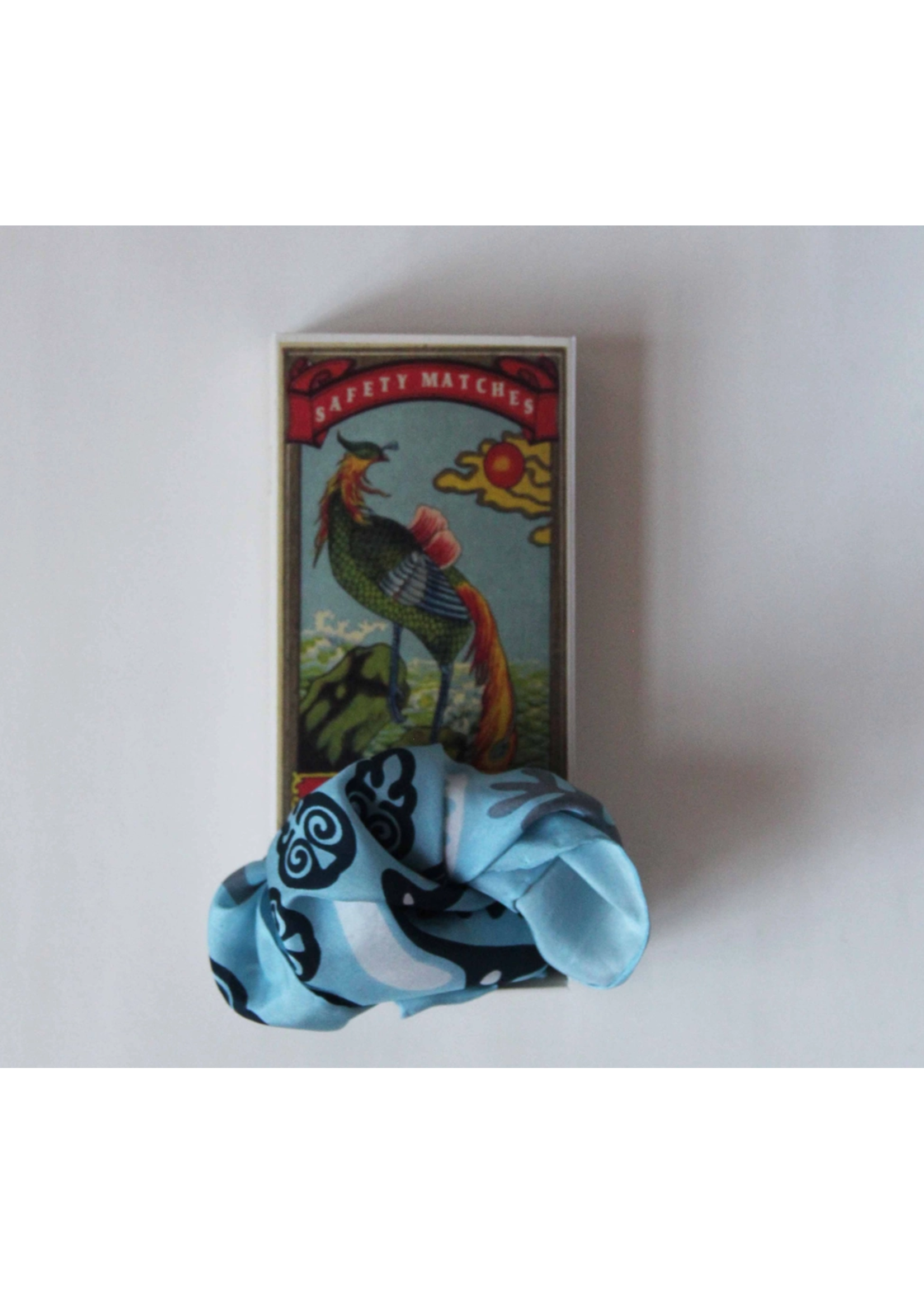 LBV 100% Pure Silk Mini Scarf Asmar Blue