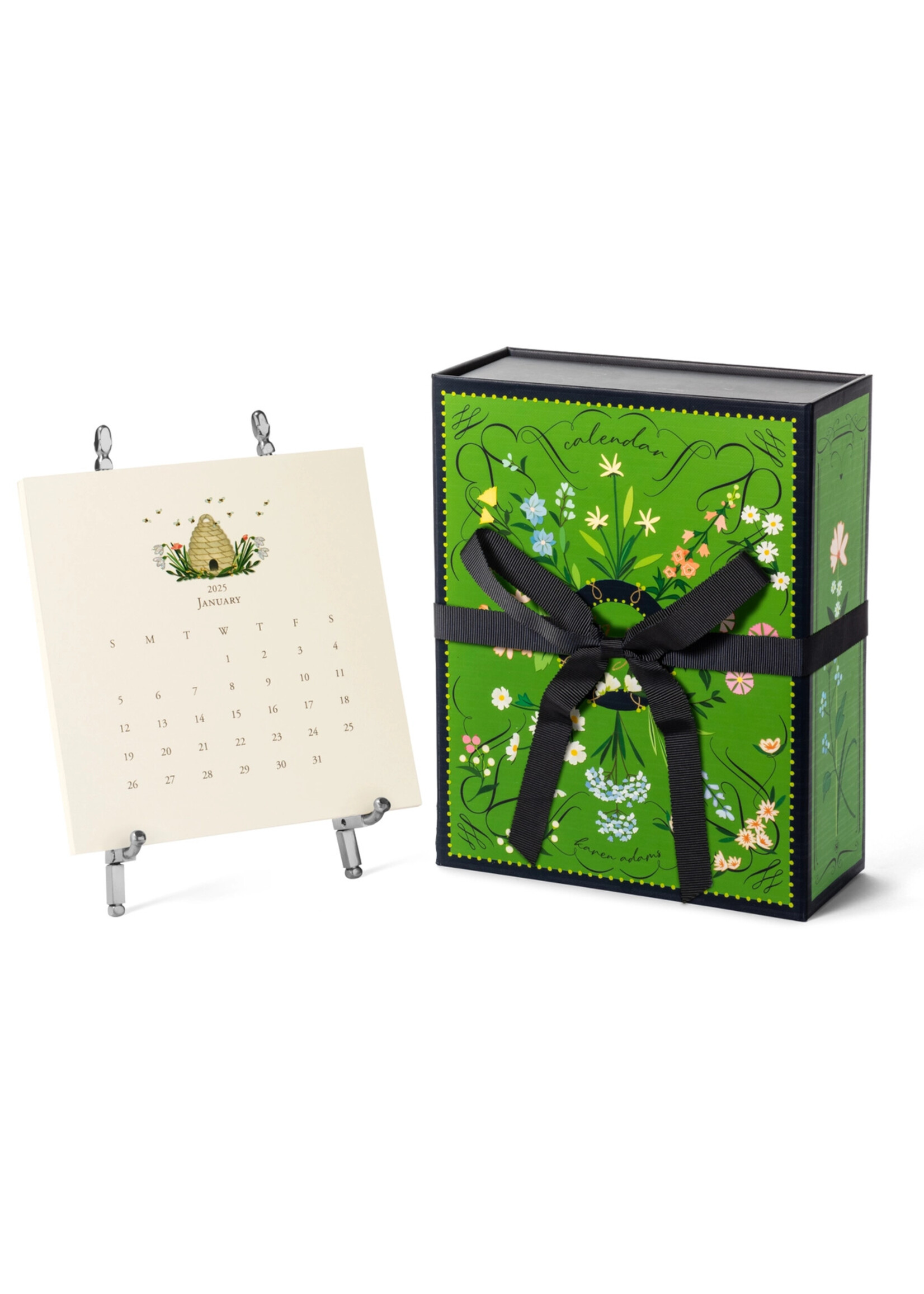 CAL2025 Classic Desk Calendar | Gold Easel