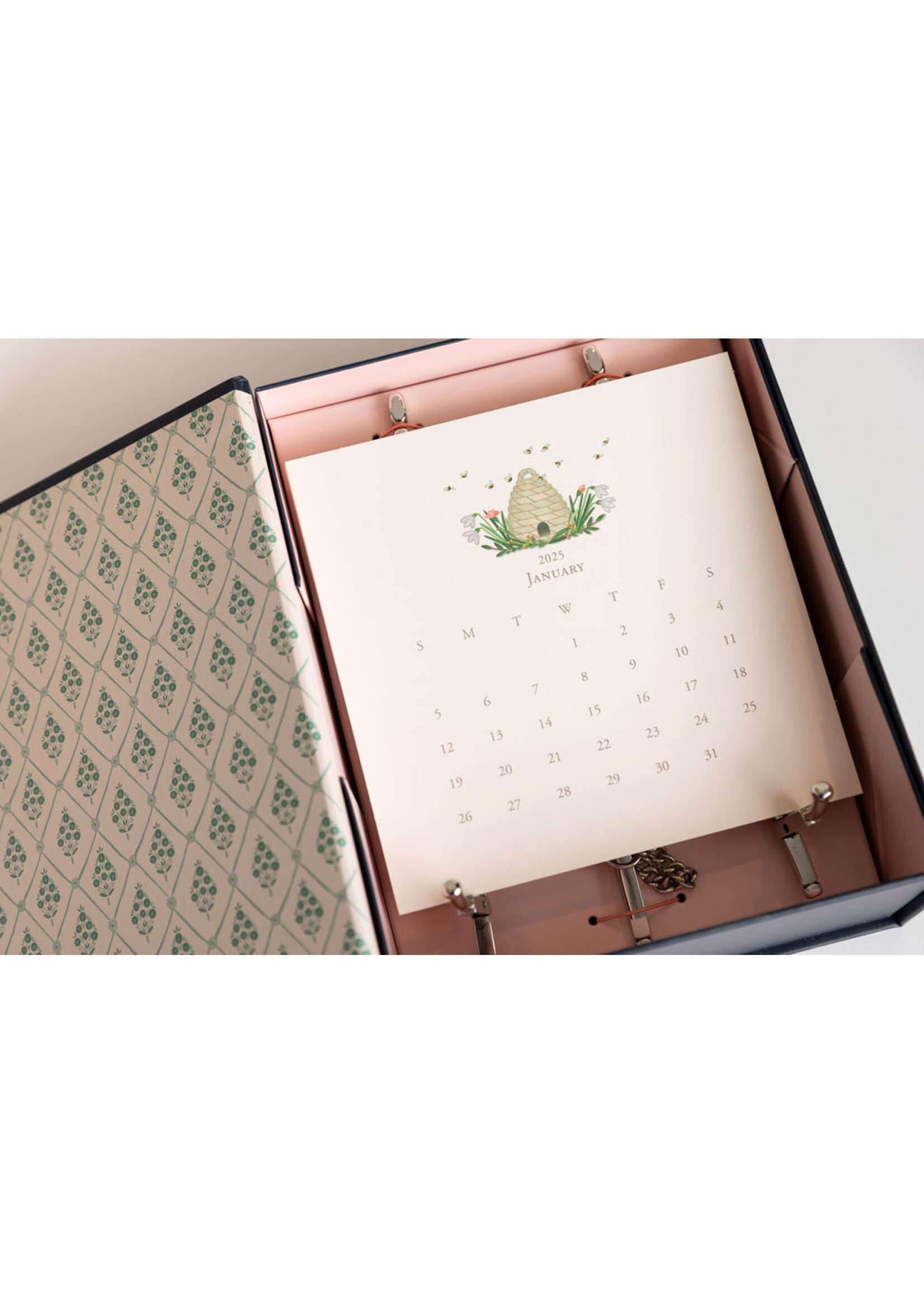 CAL2025 Classic Desk Calendar | Gold Easel