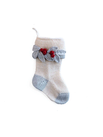 MELANGE Mini Holly Leaf Stocking - Ecru