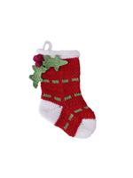 MELANGE Mini Holly Stocking - Red w/Green Tassel