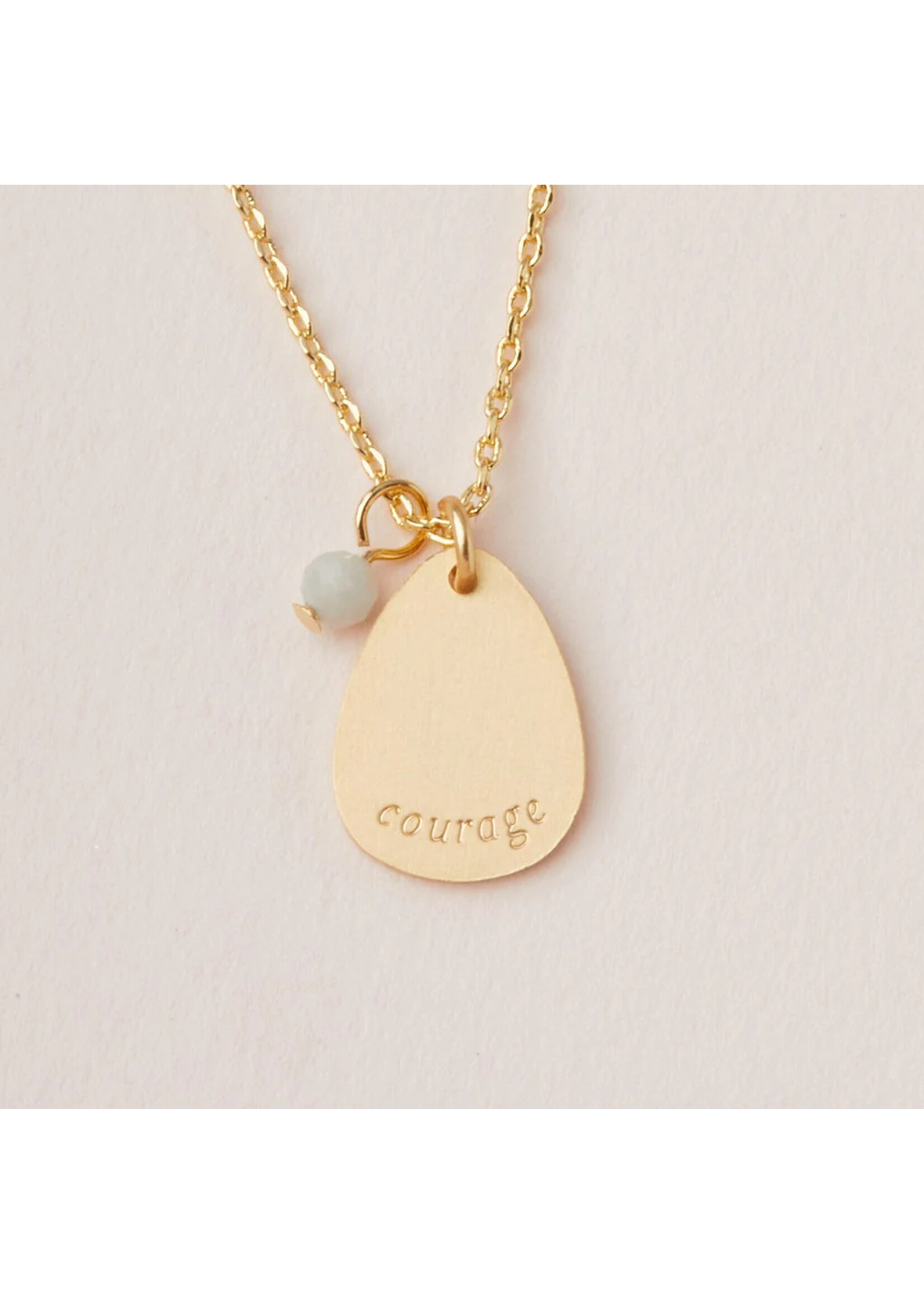 Intention Charm Necklace - Courage Amazonite/Gold