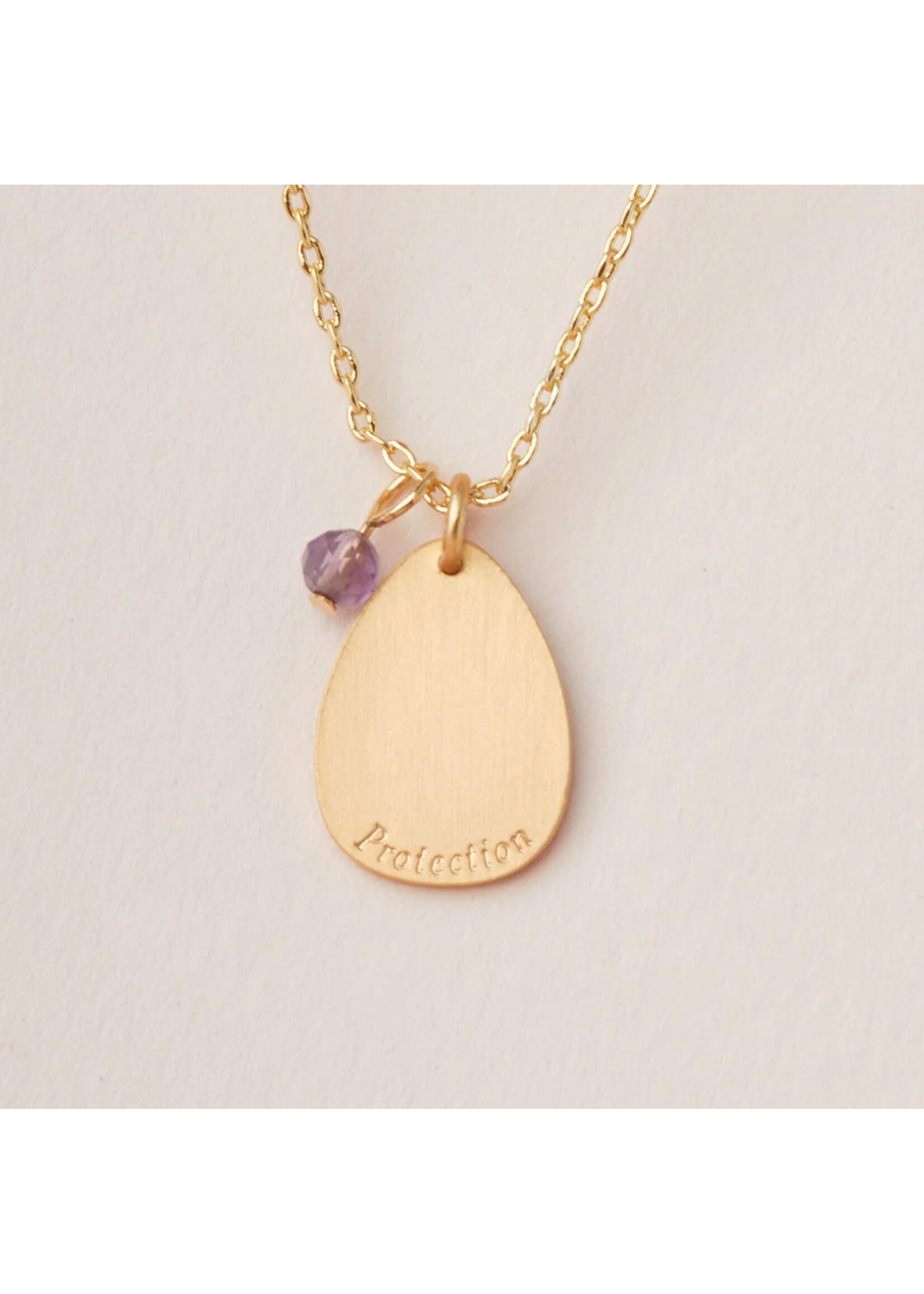 Intention Charm Necklace - Amethyst/Gold