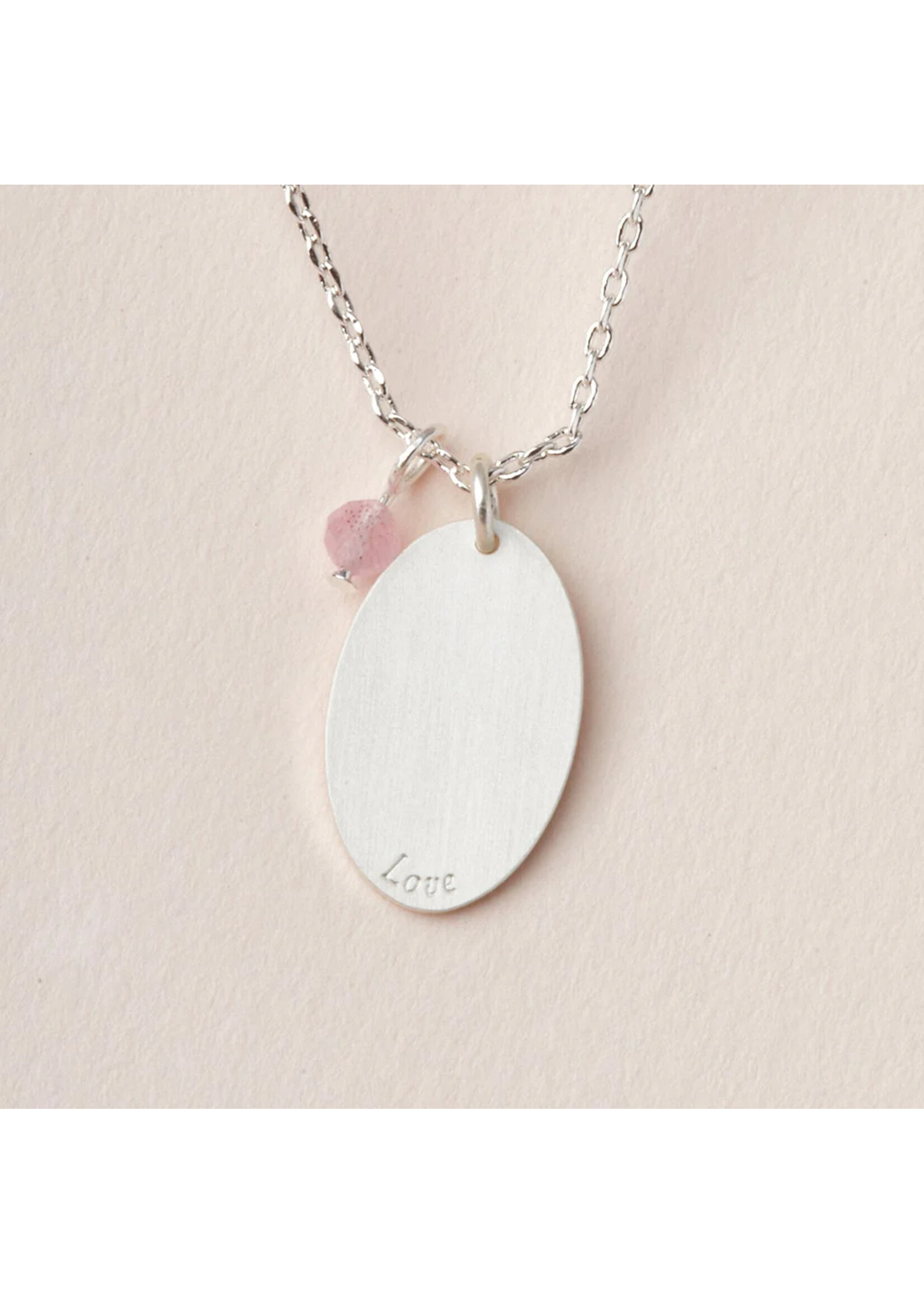 Intention Charm Necklace - Love Rose Quartz/Silver