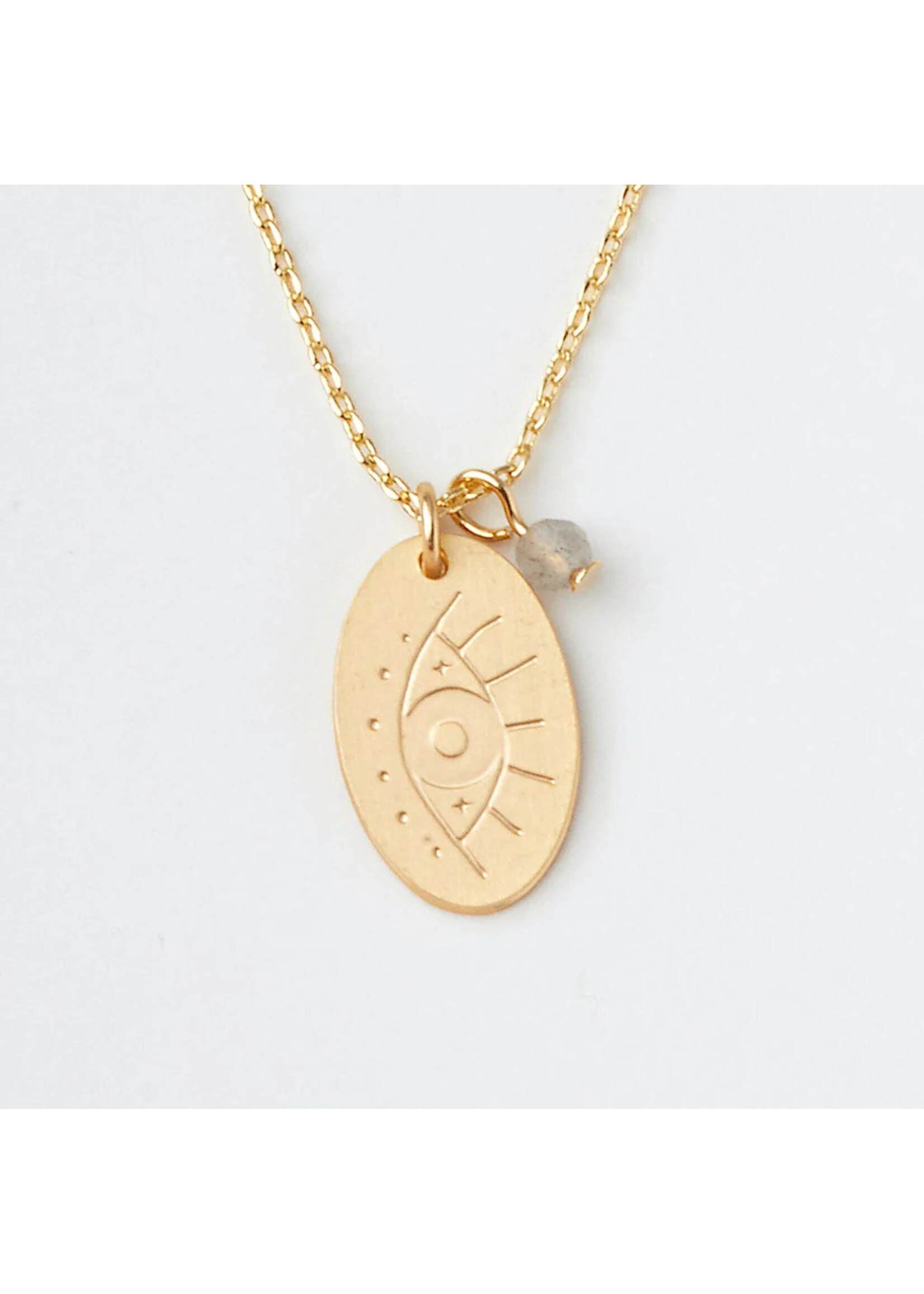 Intention Charm Necklace - Proctection Labradorite/Gold