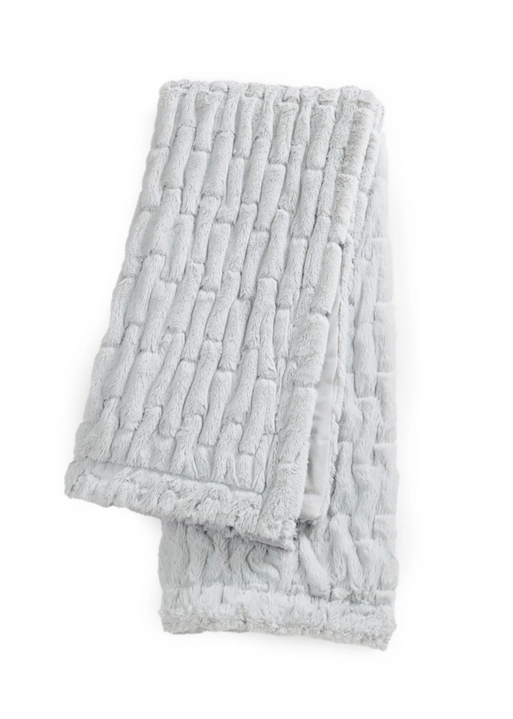 Ice Silver Faux Fur Throw