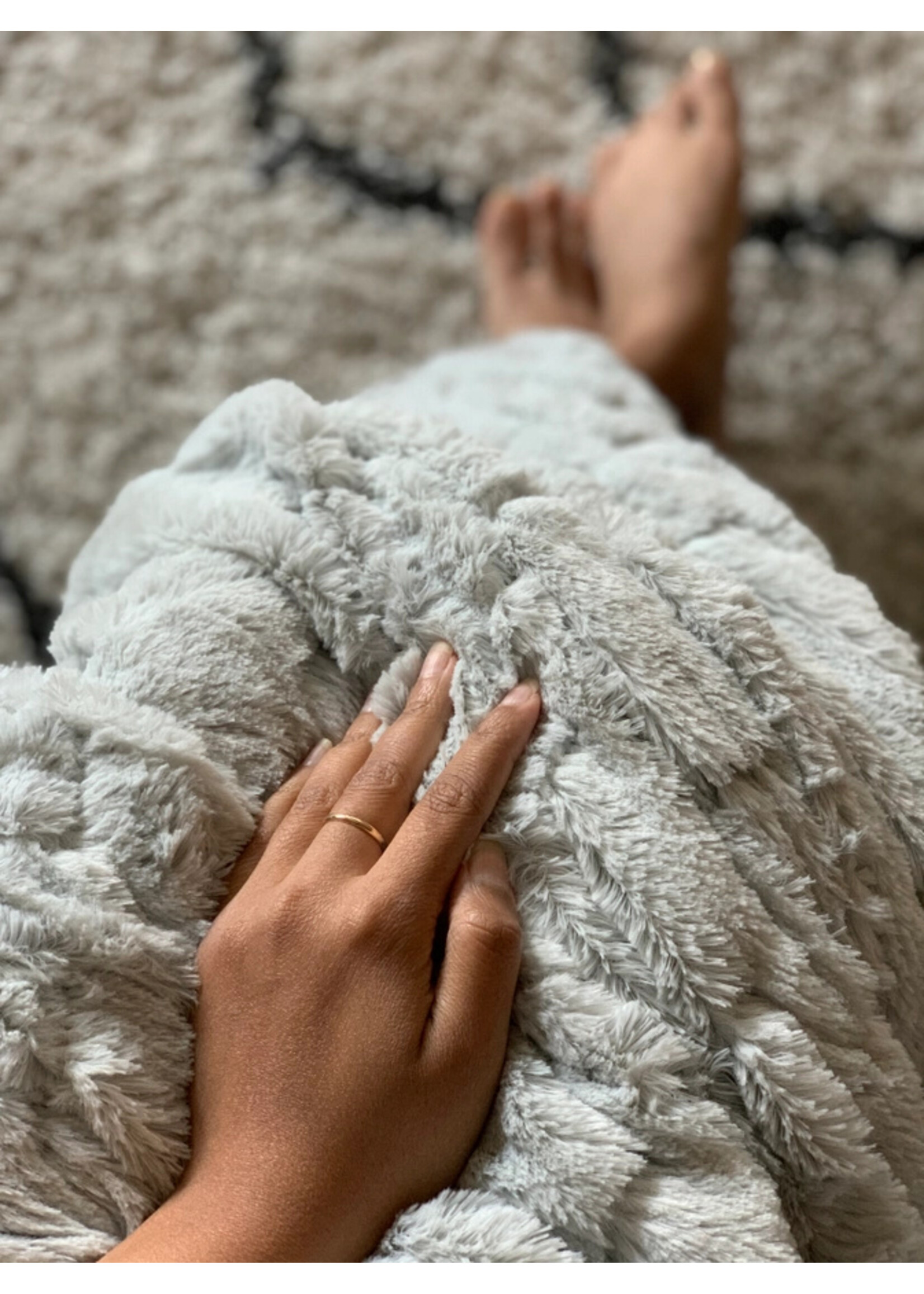 Ice Silver Faux Fur Throw