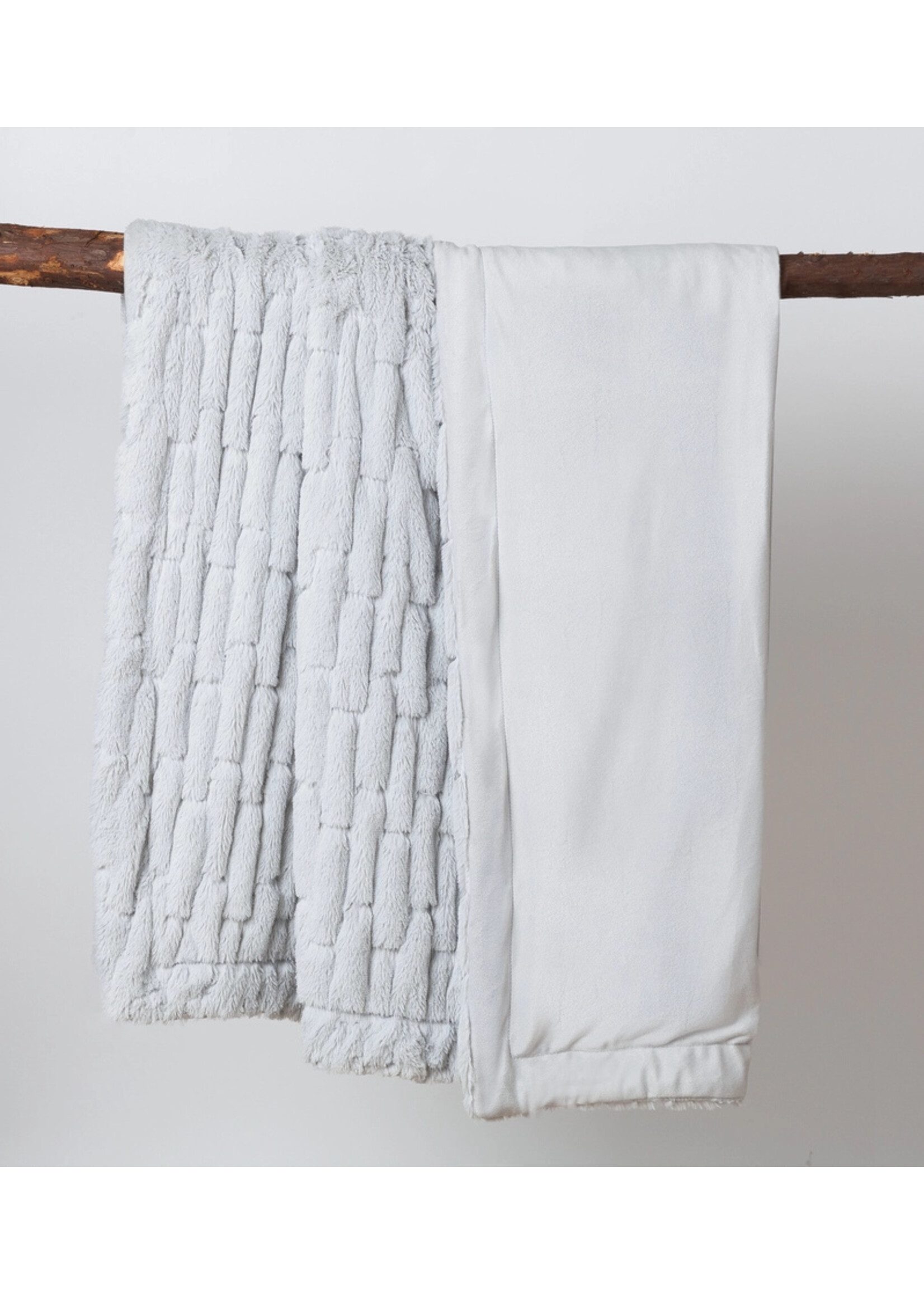 Ice Silver Faux Fur Throw