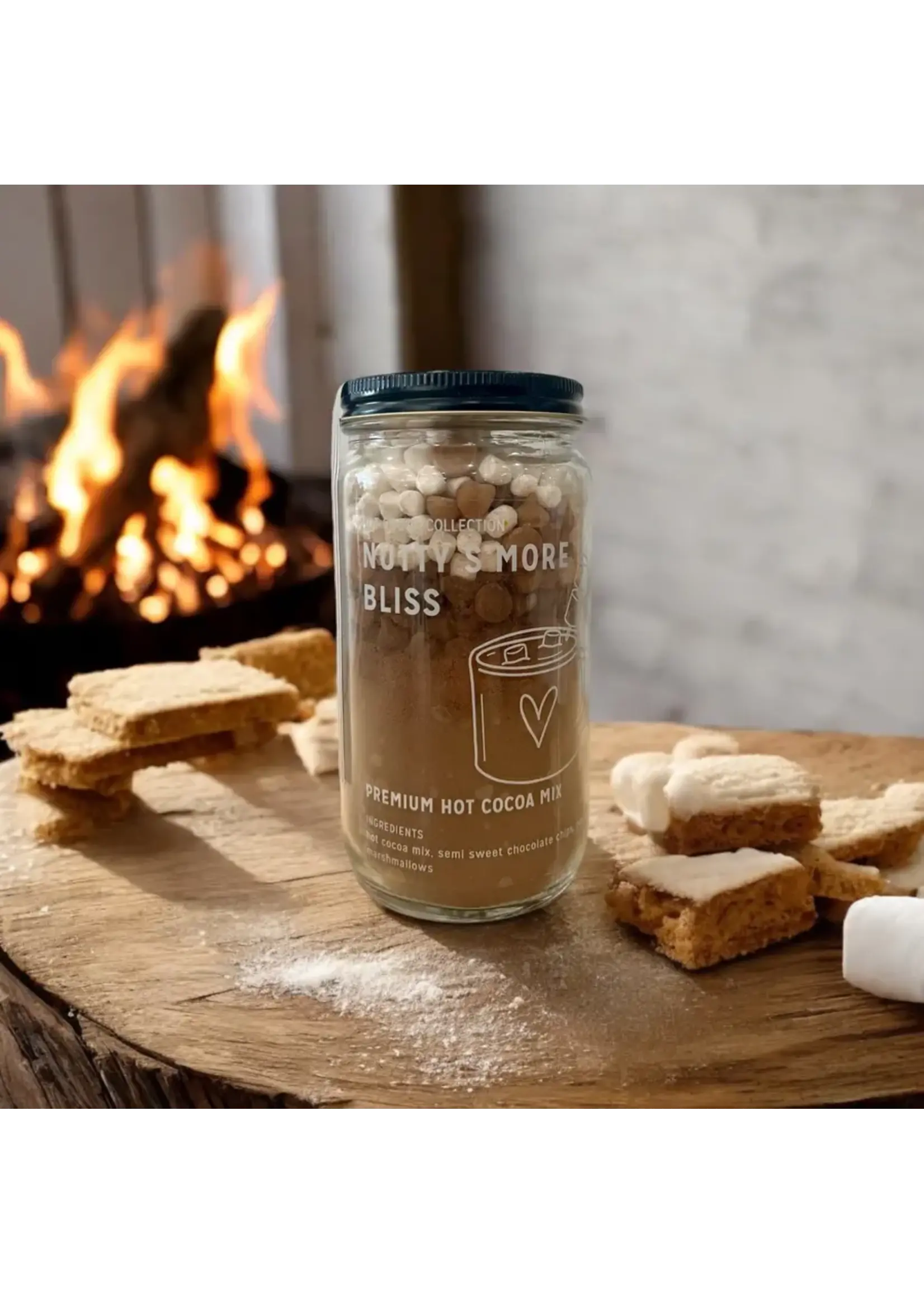 "Nutty S'More Bliss" - Hot Cocoa Mix Jar 8-10 Servings