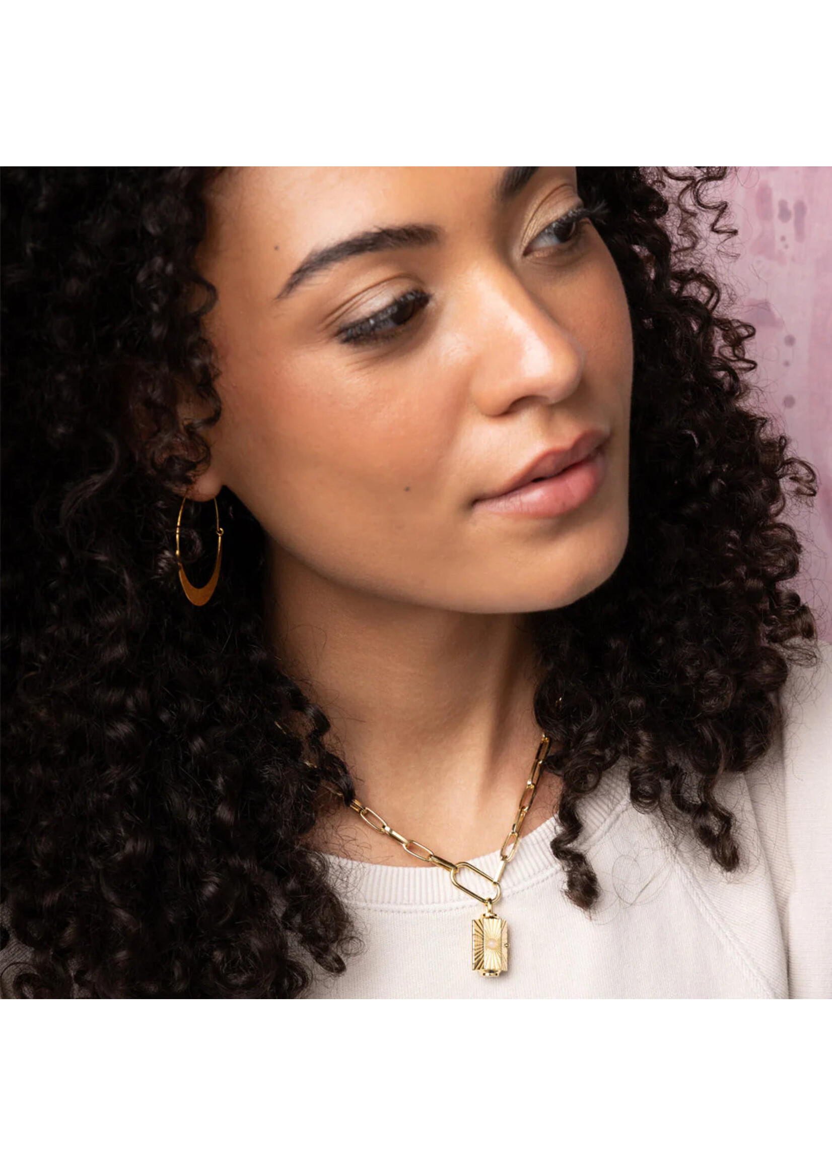 Stella Locket Necklace - Joy/Dalmatian Jasper/Silver