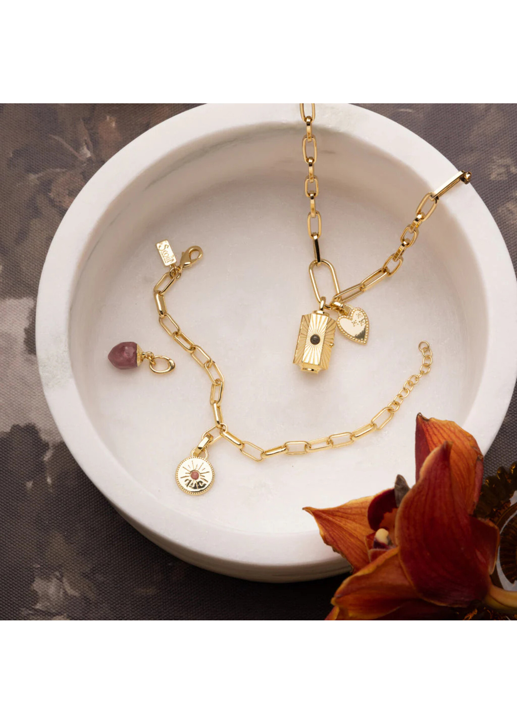 Stella Locket Necklace - Joy/Dalmatian Jasper/Silver