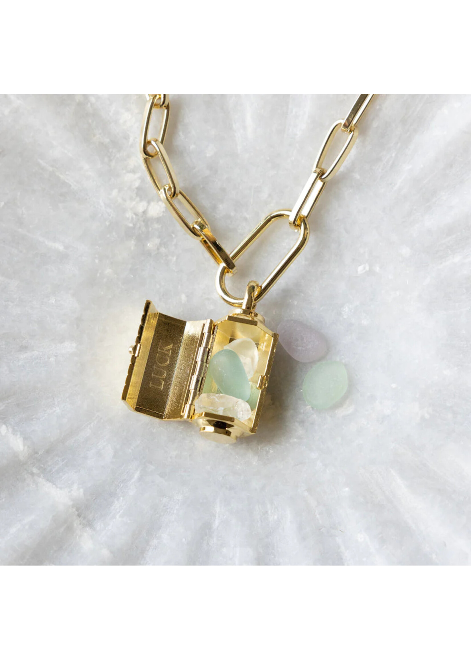 Stella Locket Necklace - Joy/Dalmatian Jasper/Silver