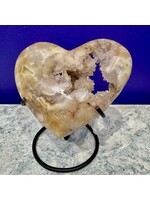 Pink Amethyst Heart Druzy On Stand