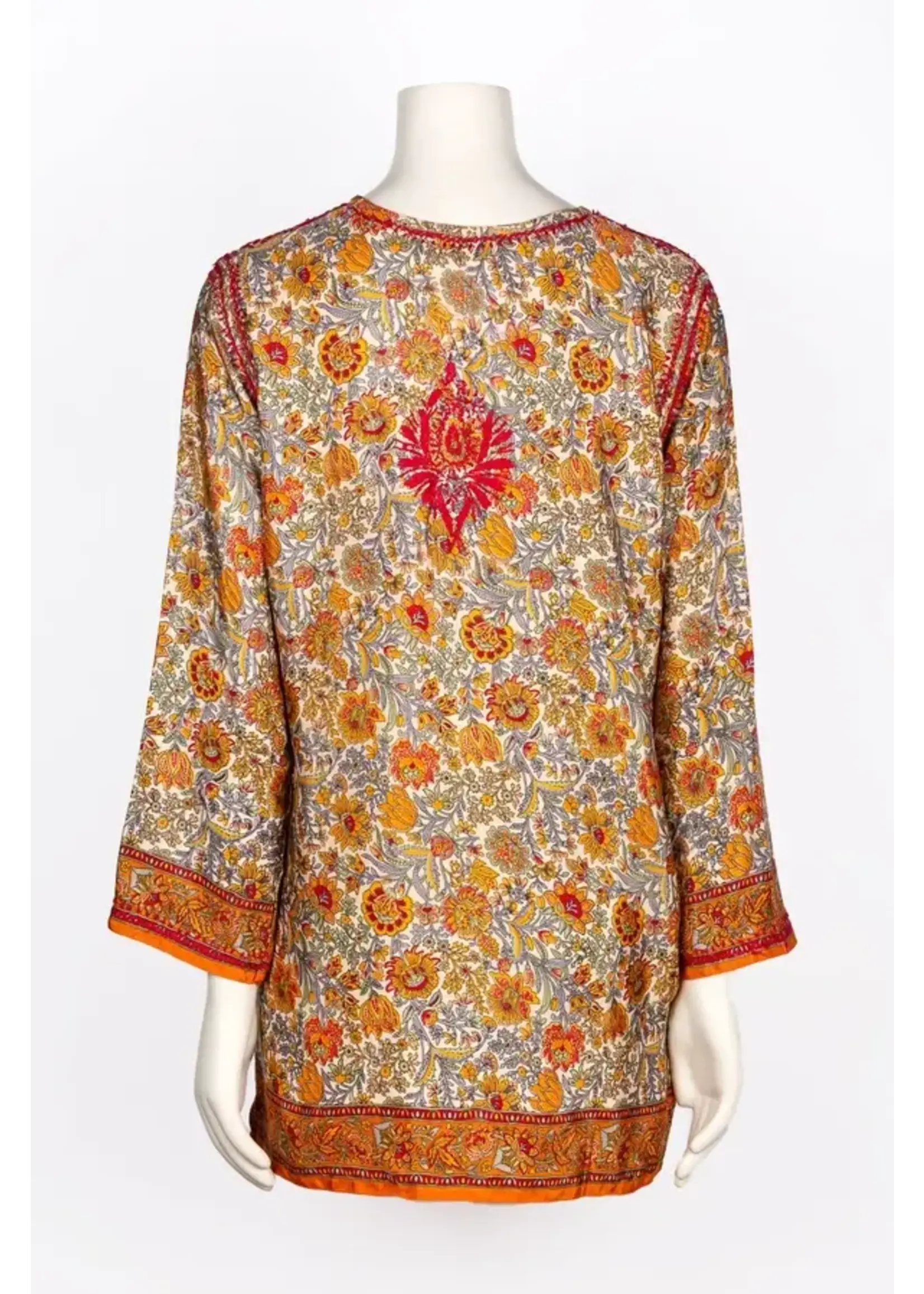 Dolma Embroidered Tunic Red & Orange